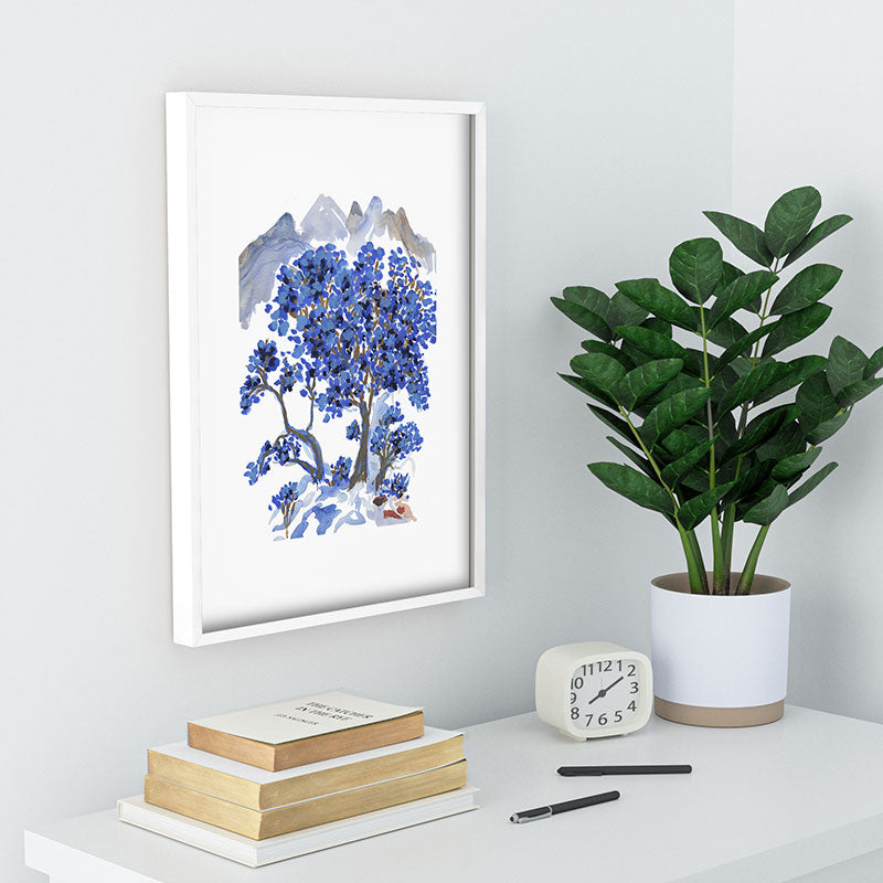 Rachelle Roberts Misty Blue Mountain Recessed Framing Rectangle