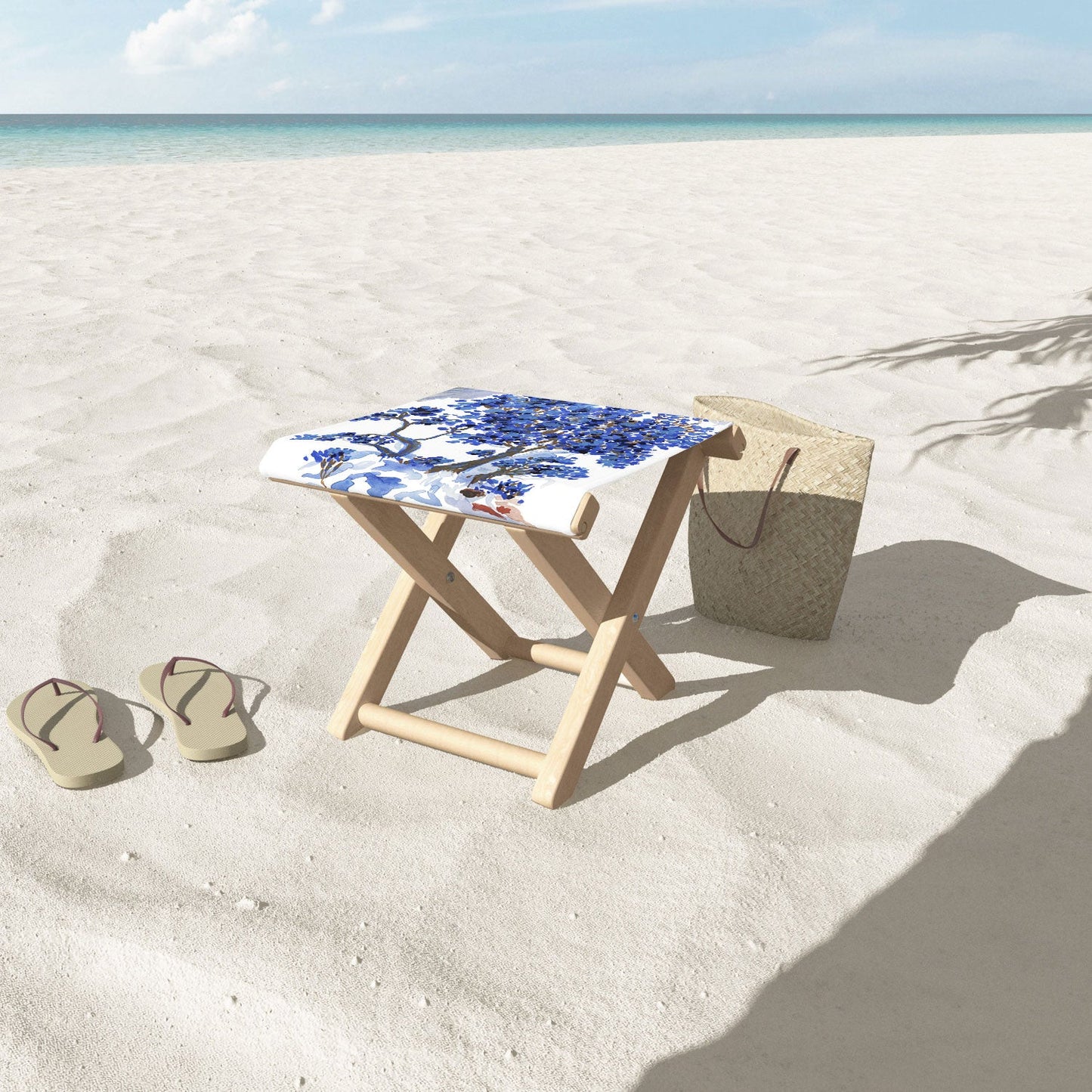 Rachelle Roberts Misty Blue Mountain Folding Stool
