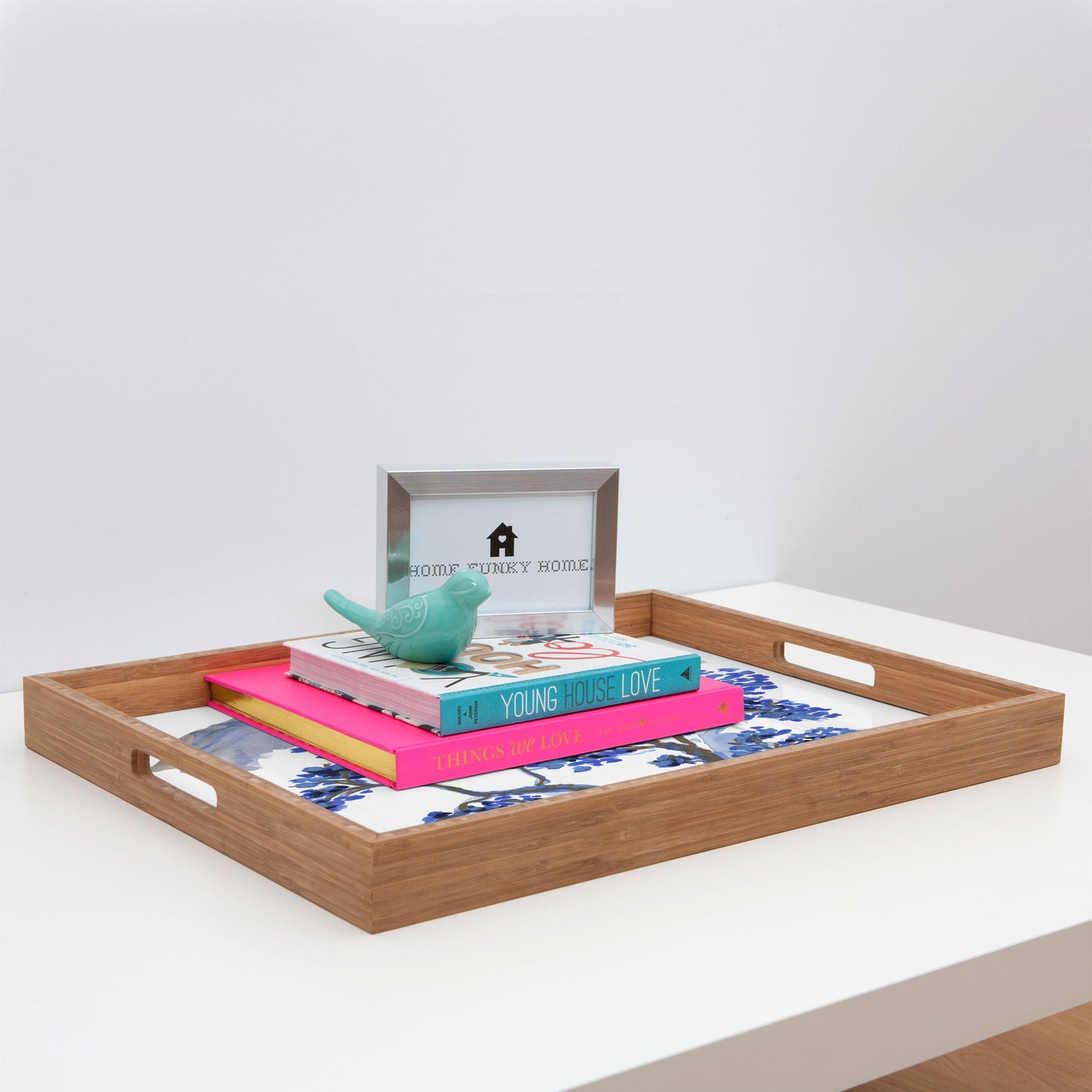 Rachelle Roberts Misty Blue Mountain Rectangular Tray