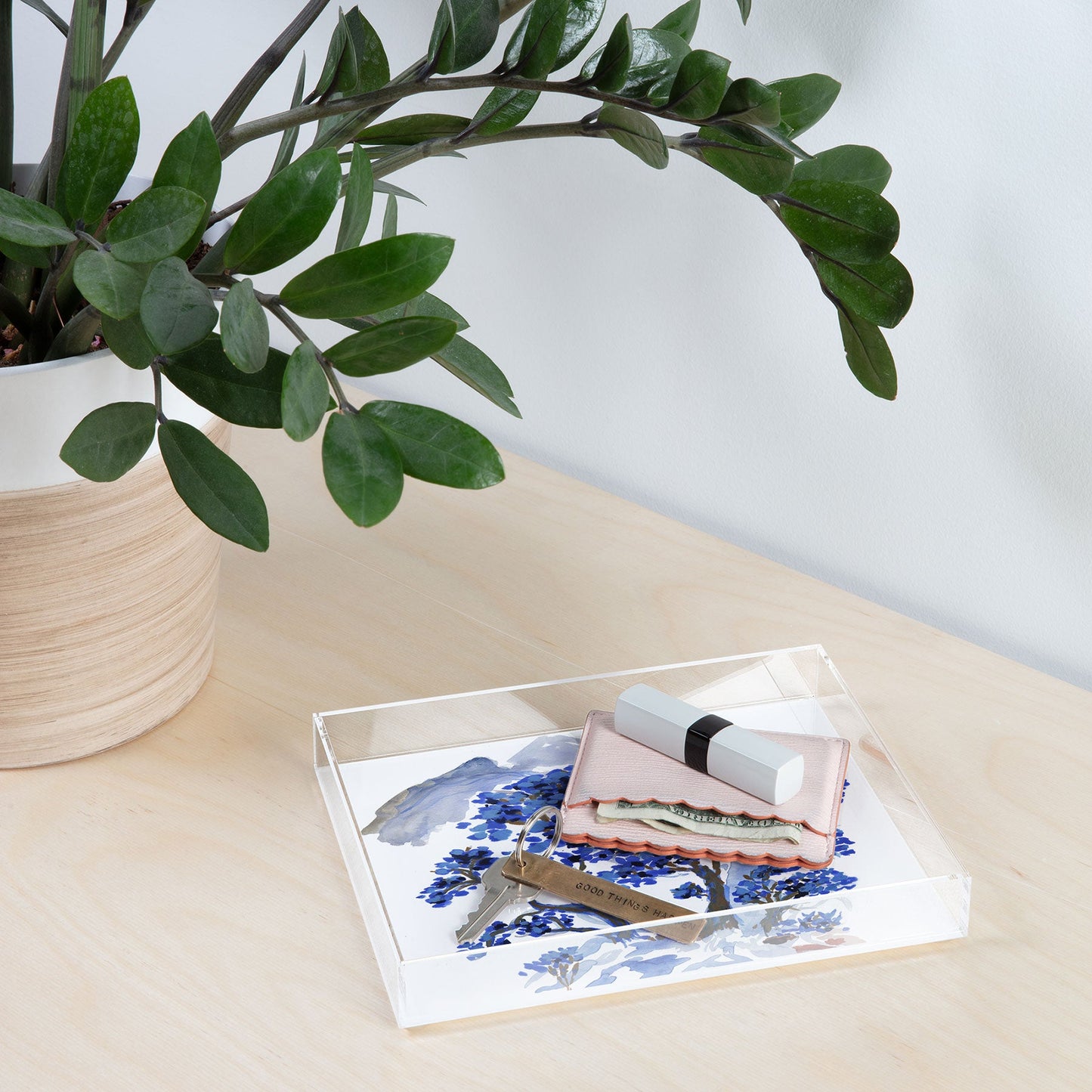 Rachelle Roberts Misty Blue Mountain Acrylic Tray
