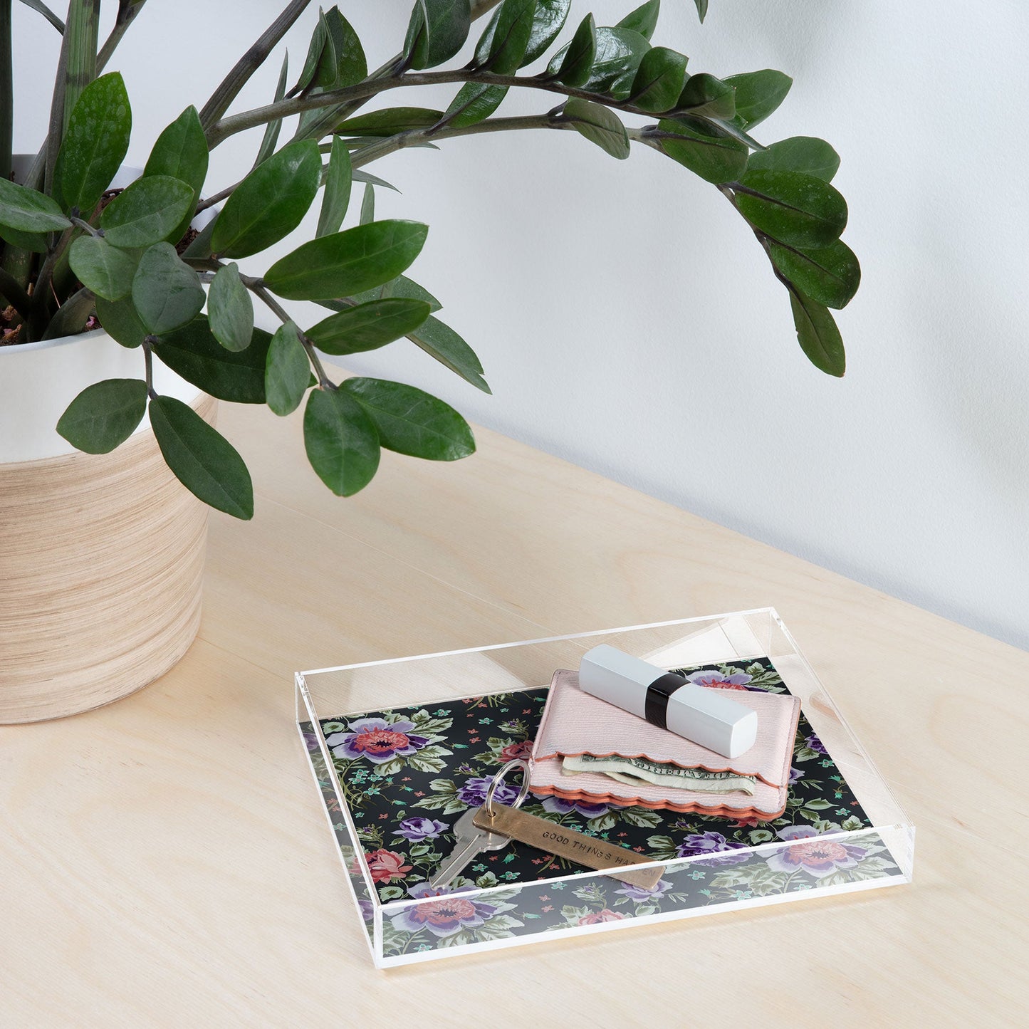 Rachelle Roberts Spring Floral Acrylic Tray