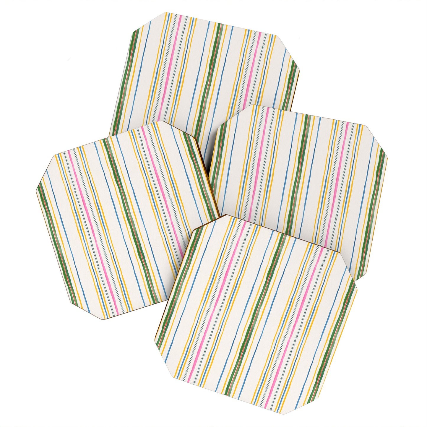 Rachelle Roberts Ticker Stripe Coaster Set