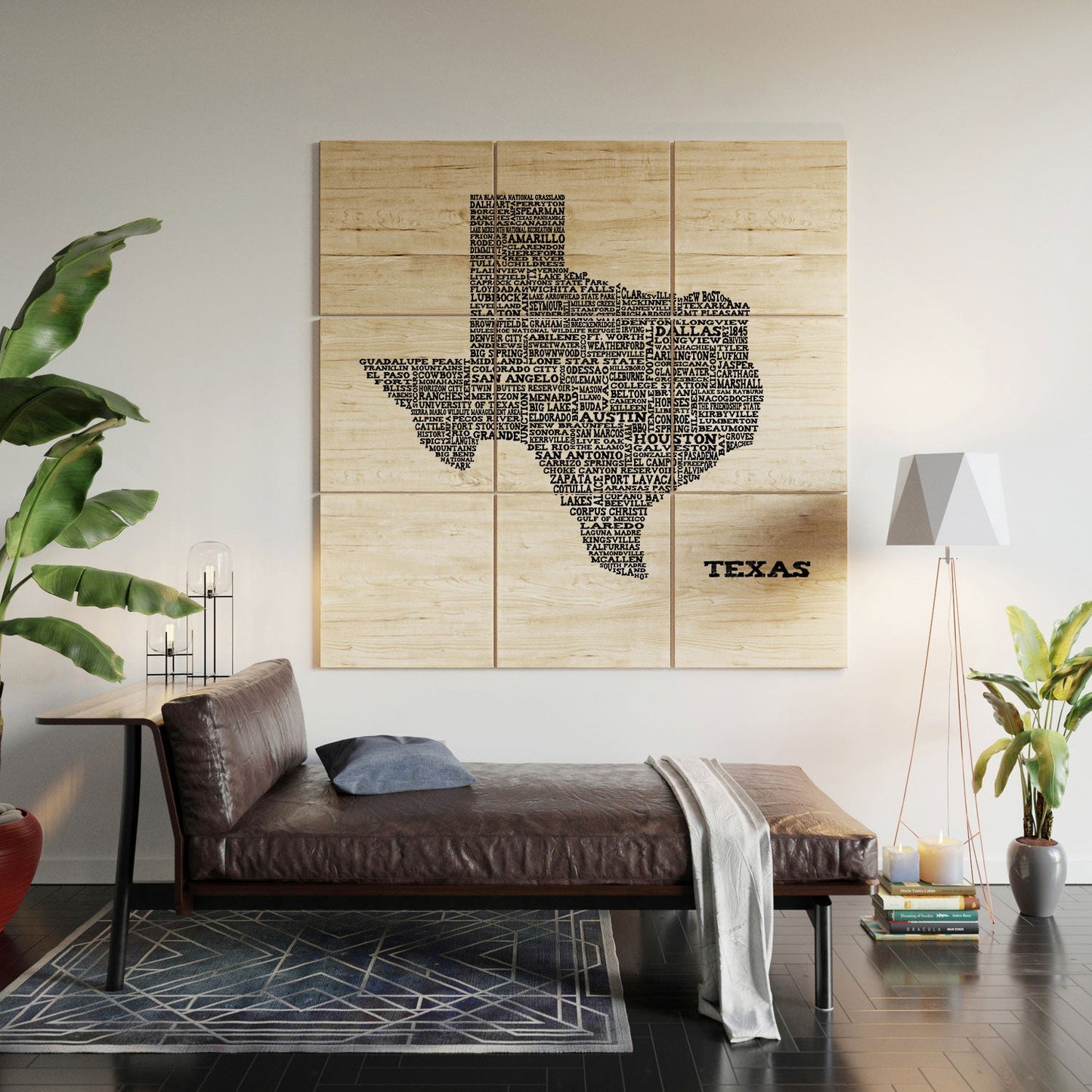 Restudio Designs Texas Map Wood Wall Mural