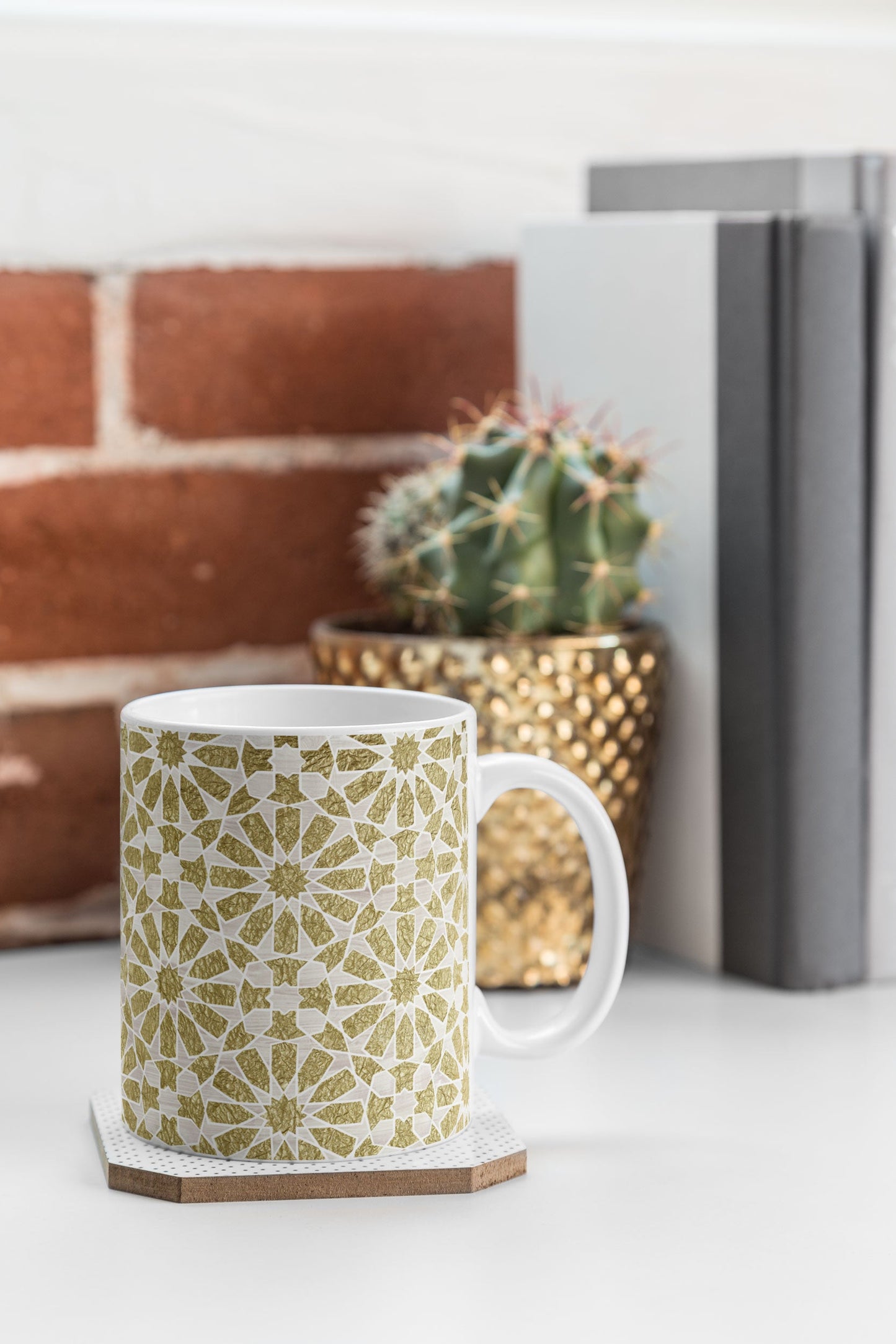 Schatzi Brown Hara Tiles Golden Coffee Mug