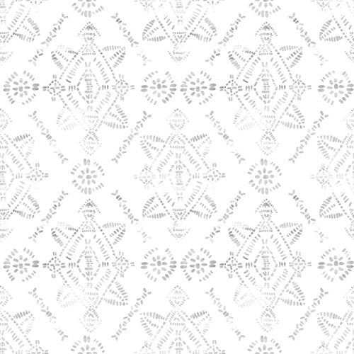 Schatzi Brown Reeve Pattern White Shower Curtain