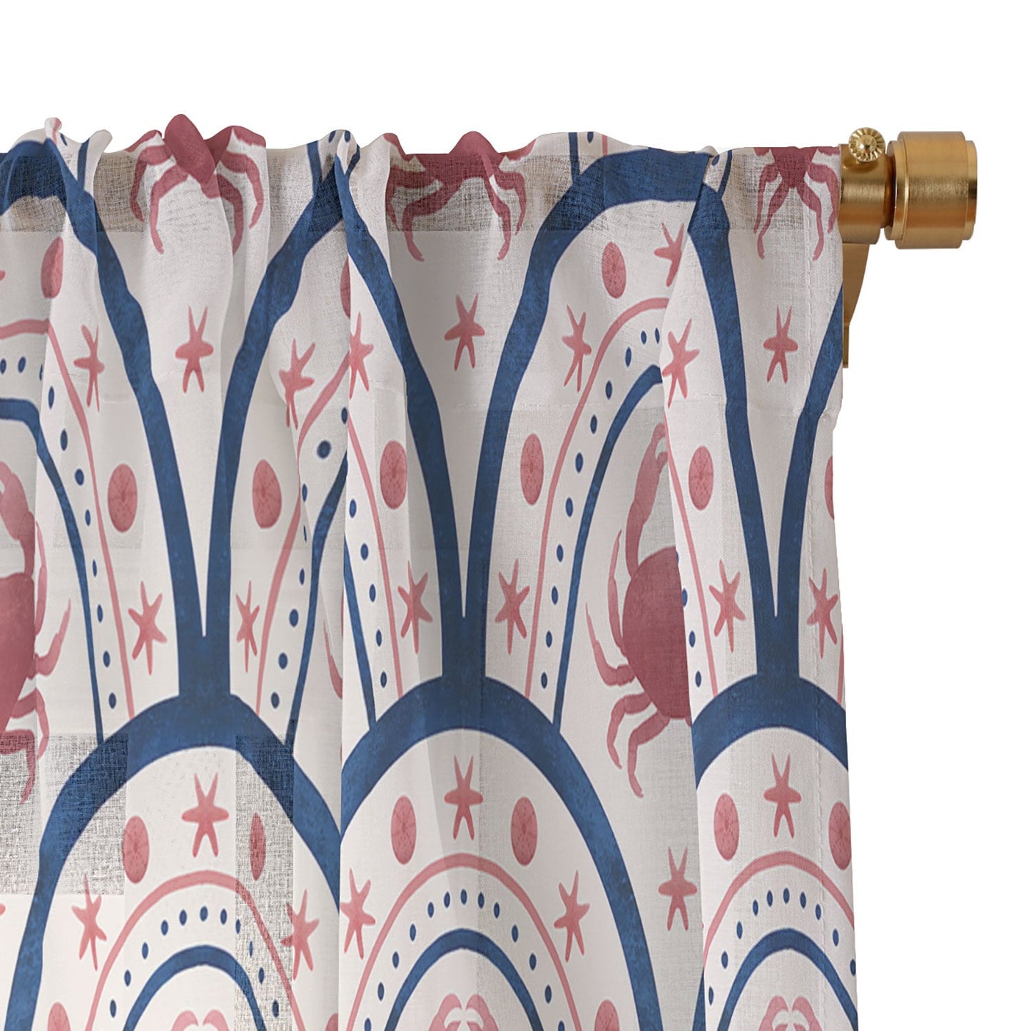 Seta Zakian Crab Scallop pattern Sheer Window Curtain