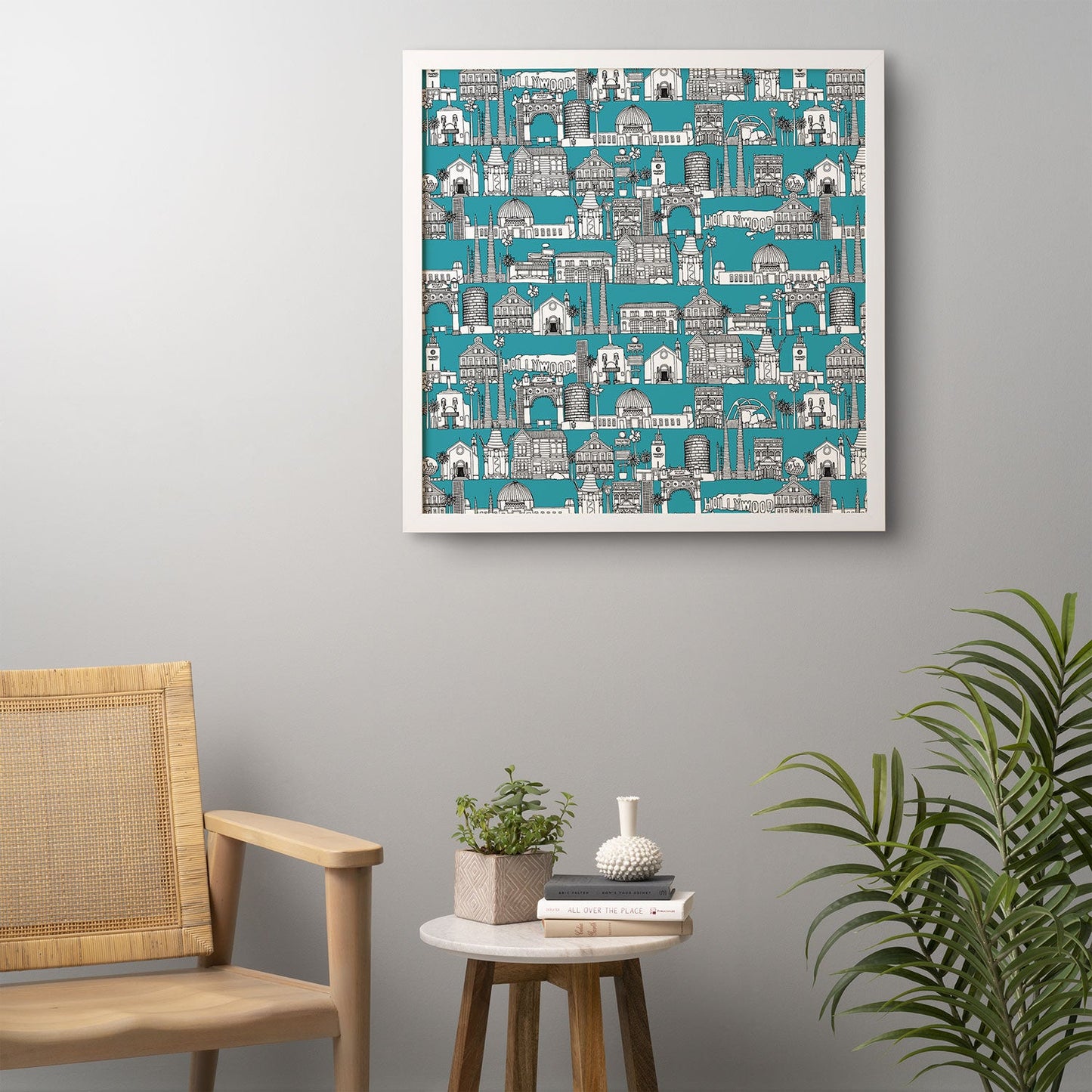 Sharon Turner Los Angeles Teal Framed Wall Art