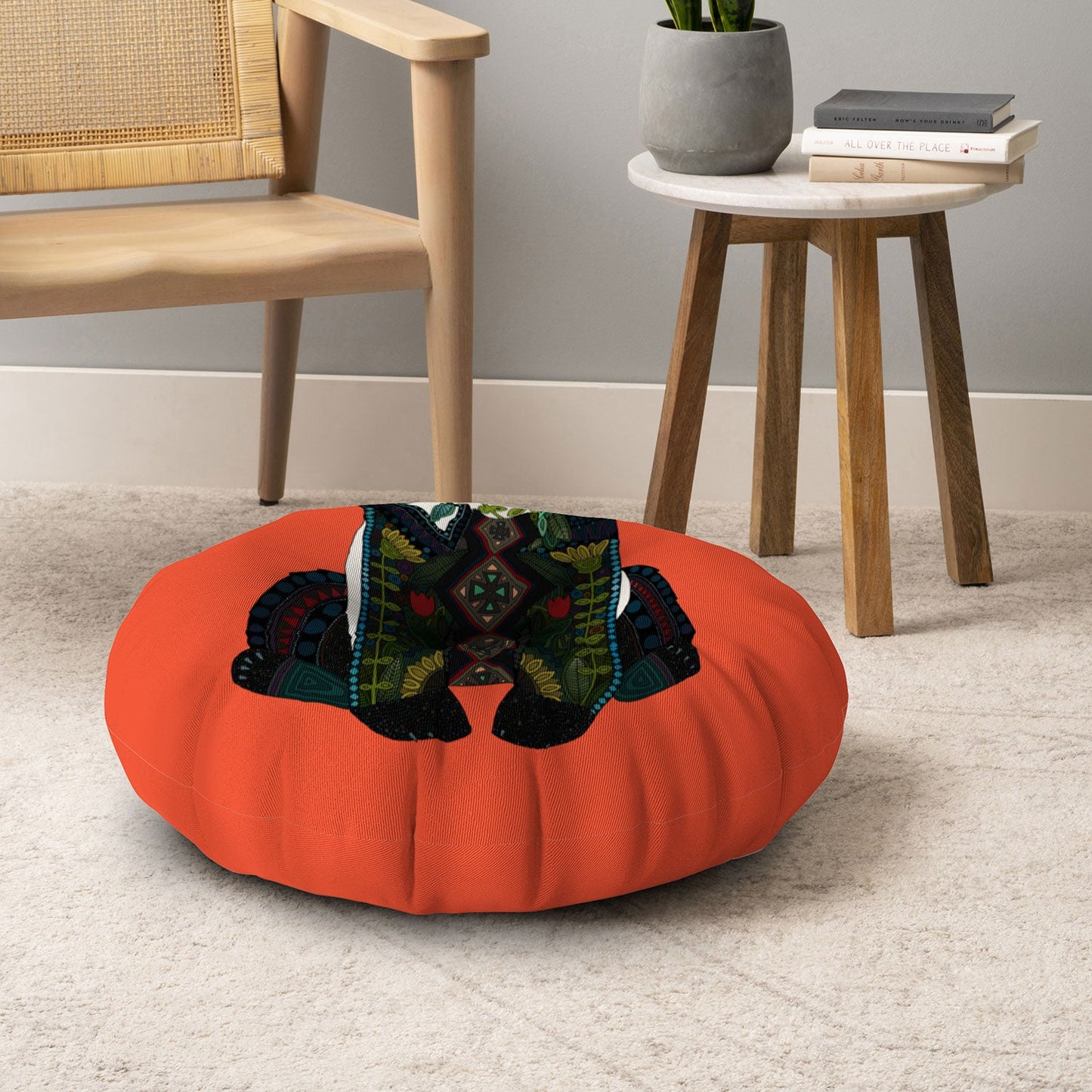 Sharon Turner panda Floor Pillow Round
