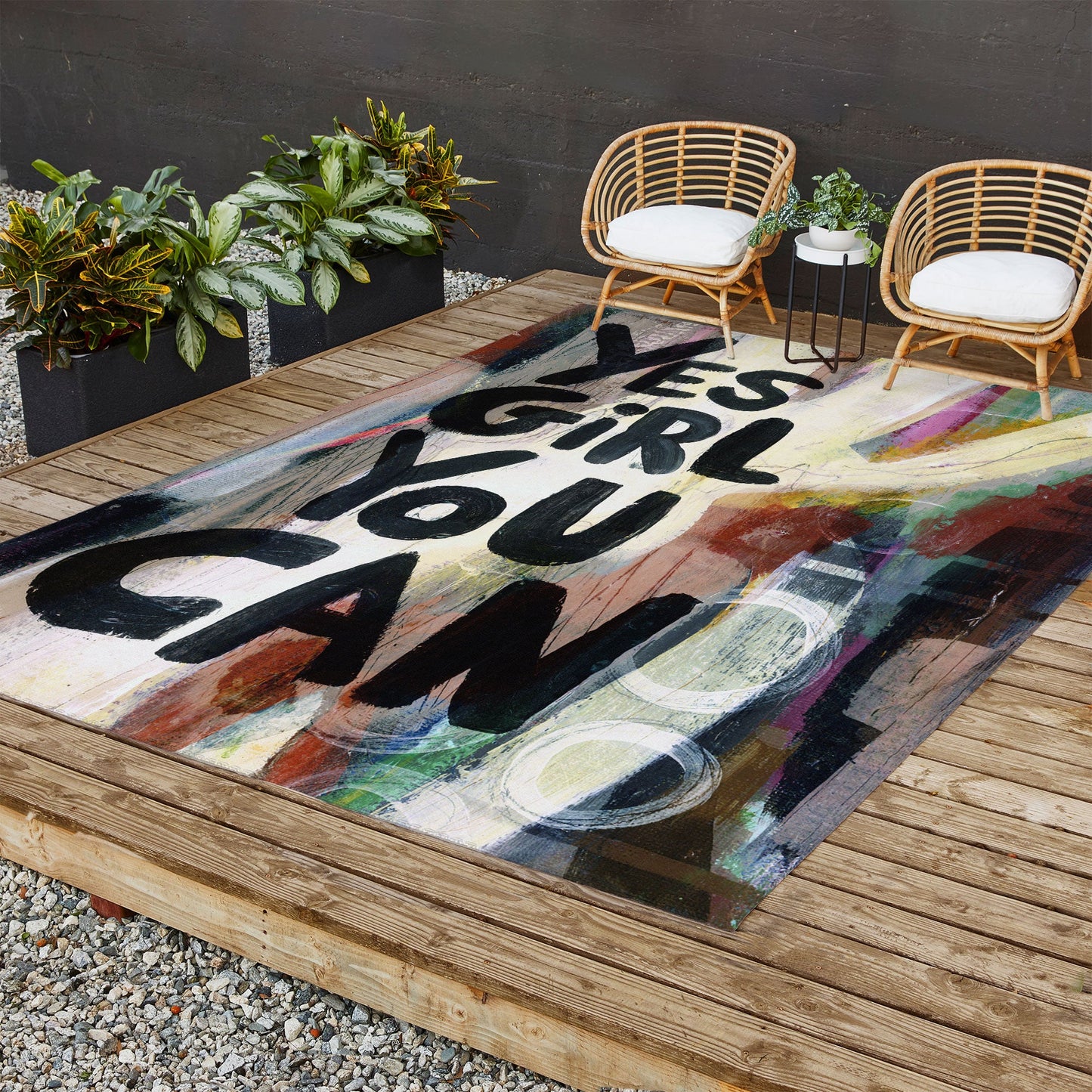 Sophia Buddenhagen Yes Girl You Can Outdoor Rug