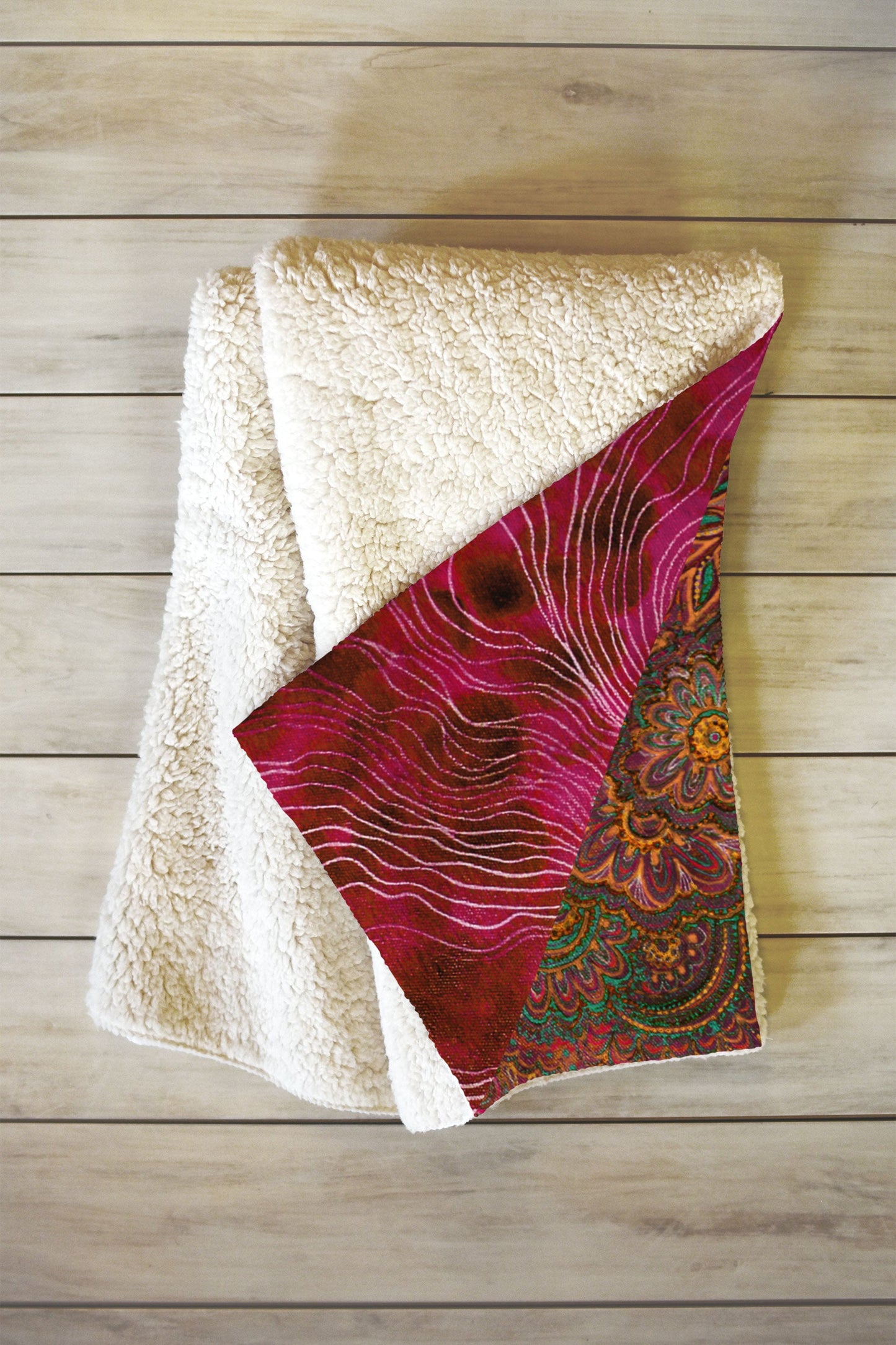Stephanie Corfee Flourish Berry Fleece Throw Blanket