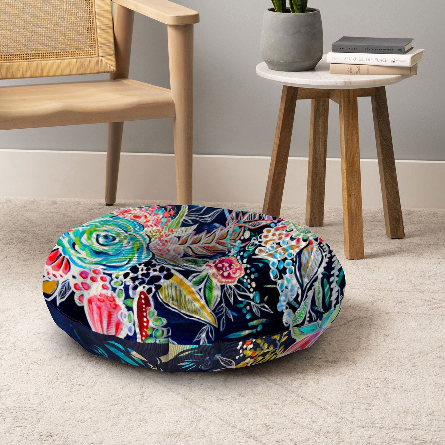 Stephanie Corfee Night Bloomers Floor Pillow Round