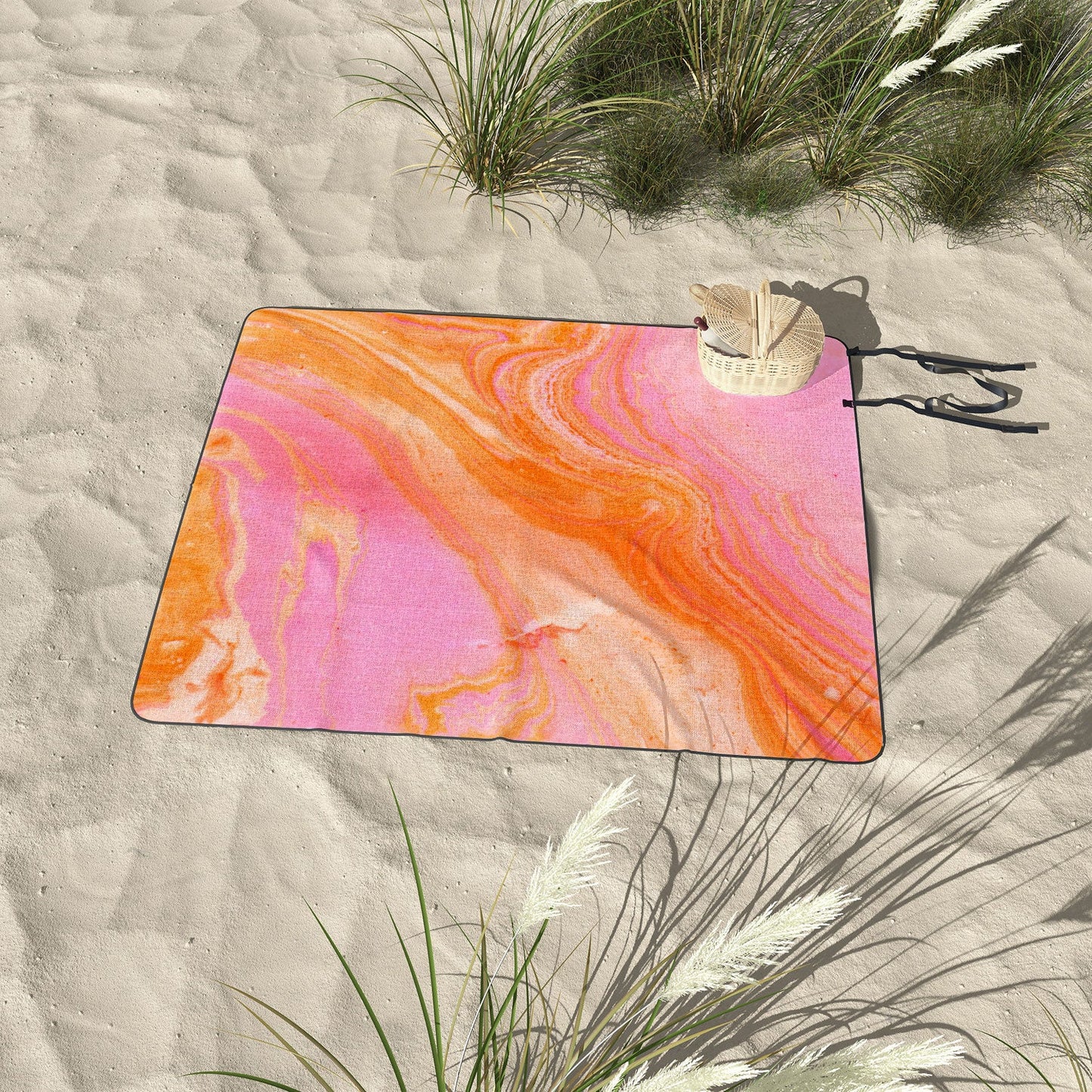 SunshineCanteen pink agate gemstone Picnic Blanket