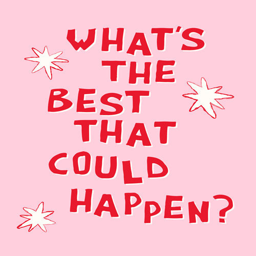 thespacehouse Whats The Best That Could Happen 2 Shower Curtain