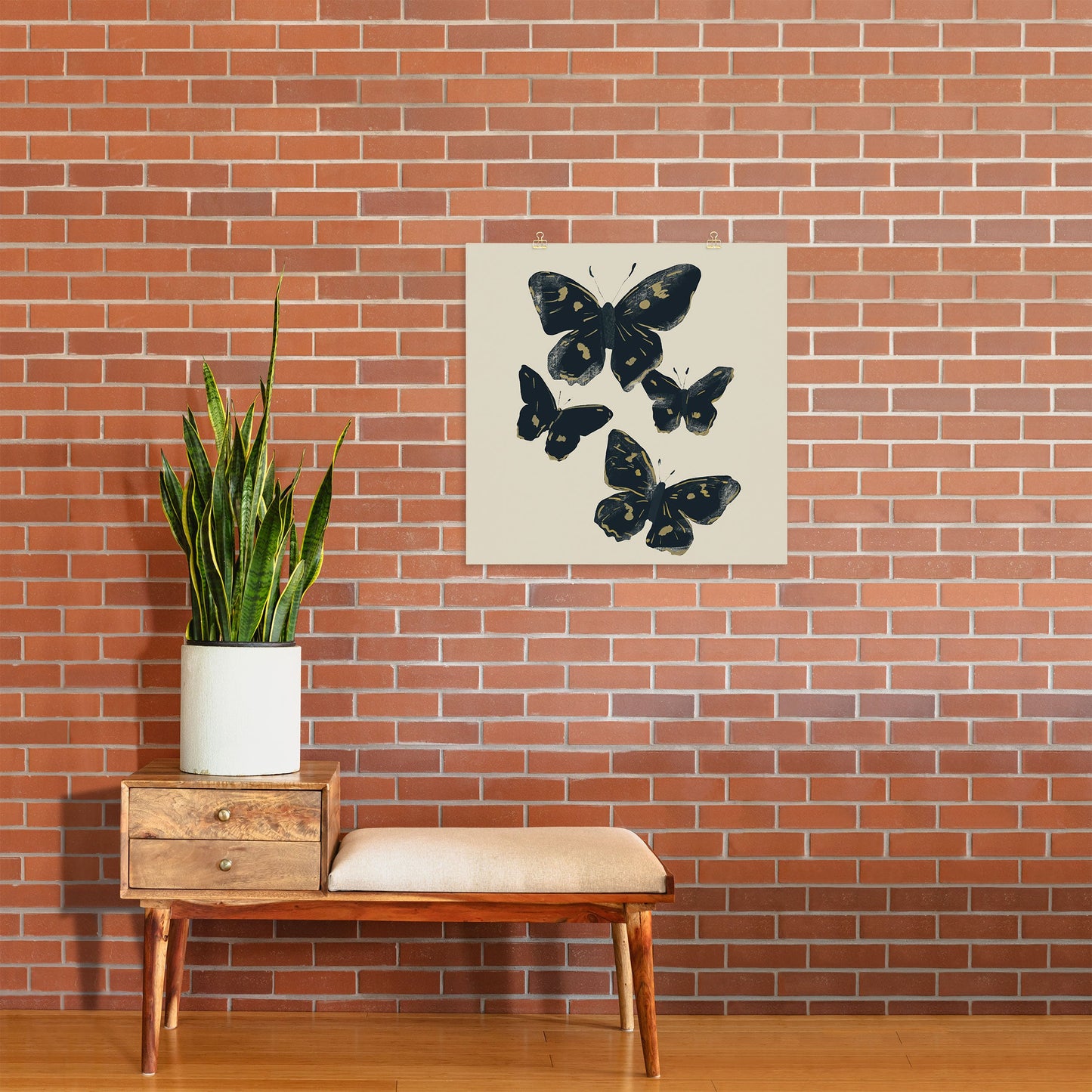 ThingDesign Black Butterflies 2 Art Print