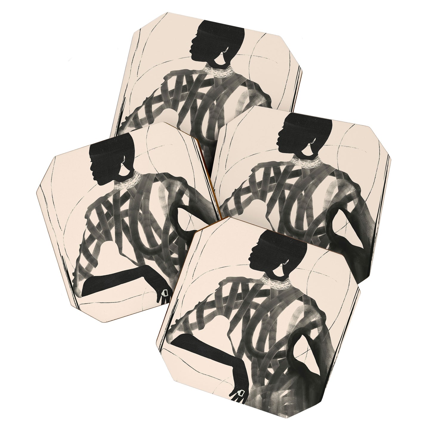ThingDesign Lady Portrait Coaster Set