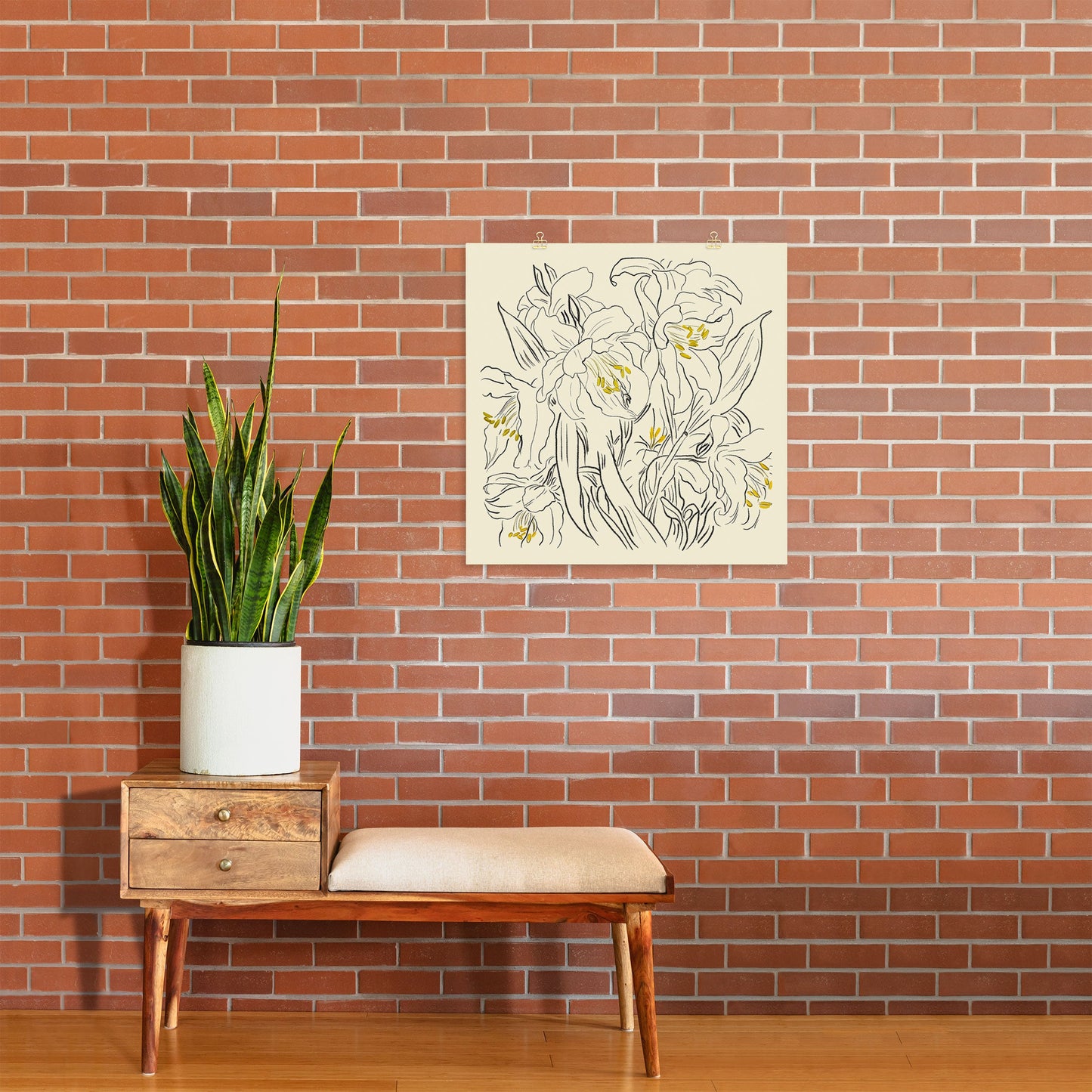 ThingDesign Minimalist Garden flowers Art Print