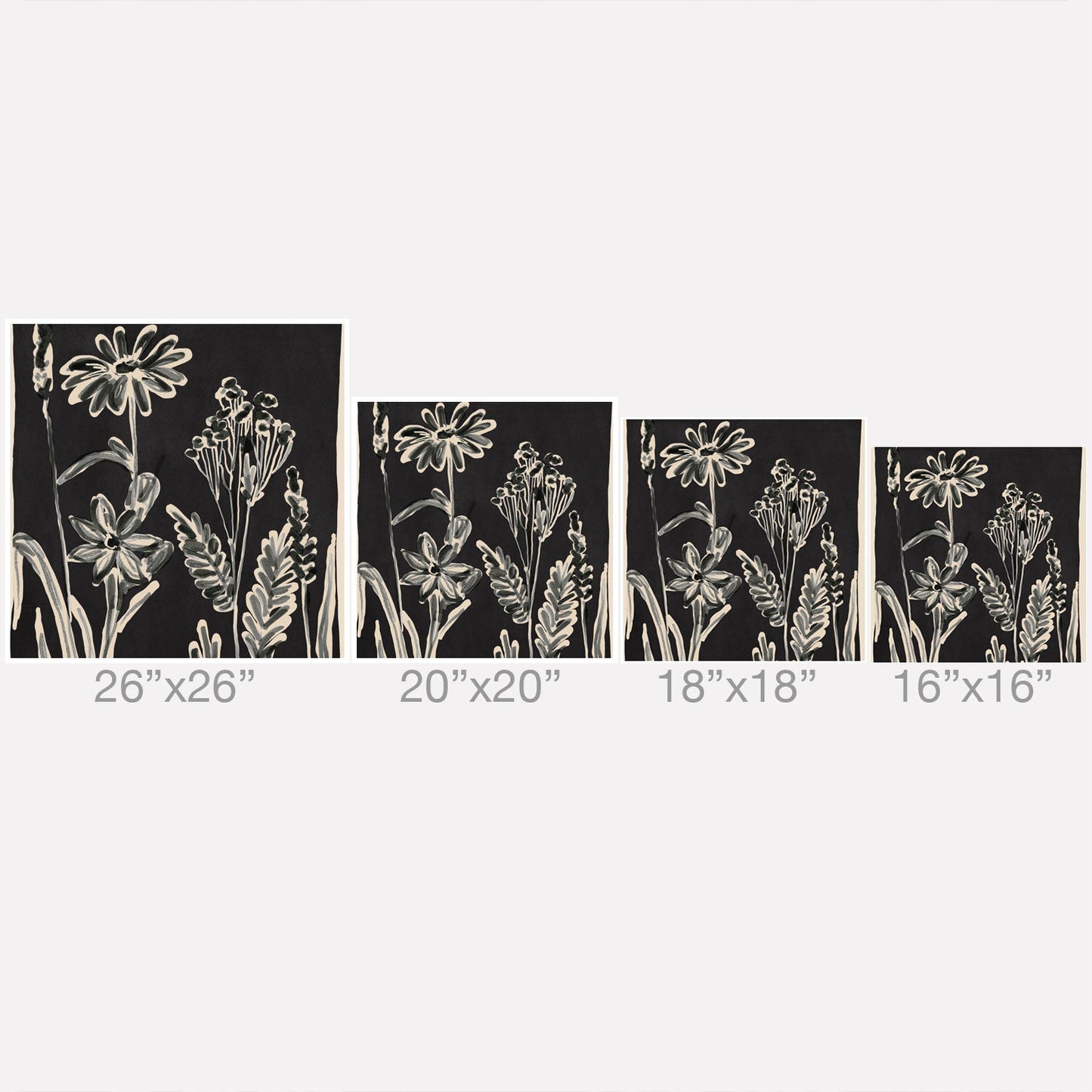 ThingDesign Minimalist wildflowers 3 Throw Pillow