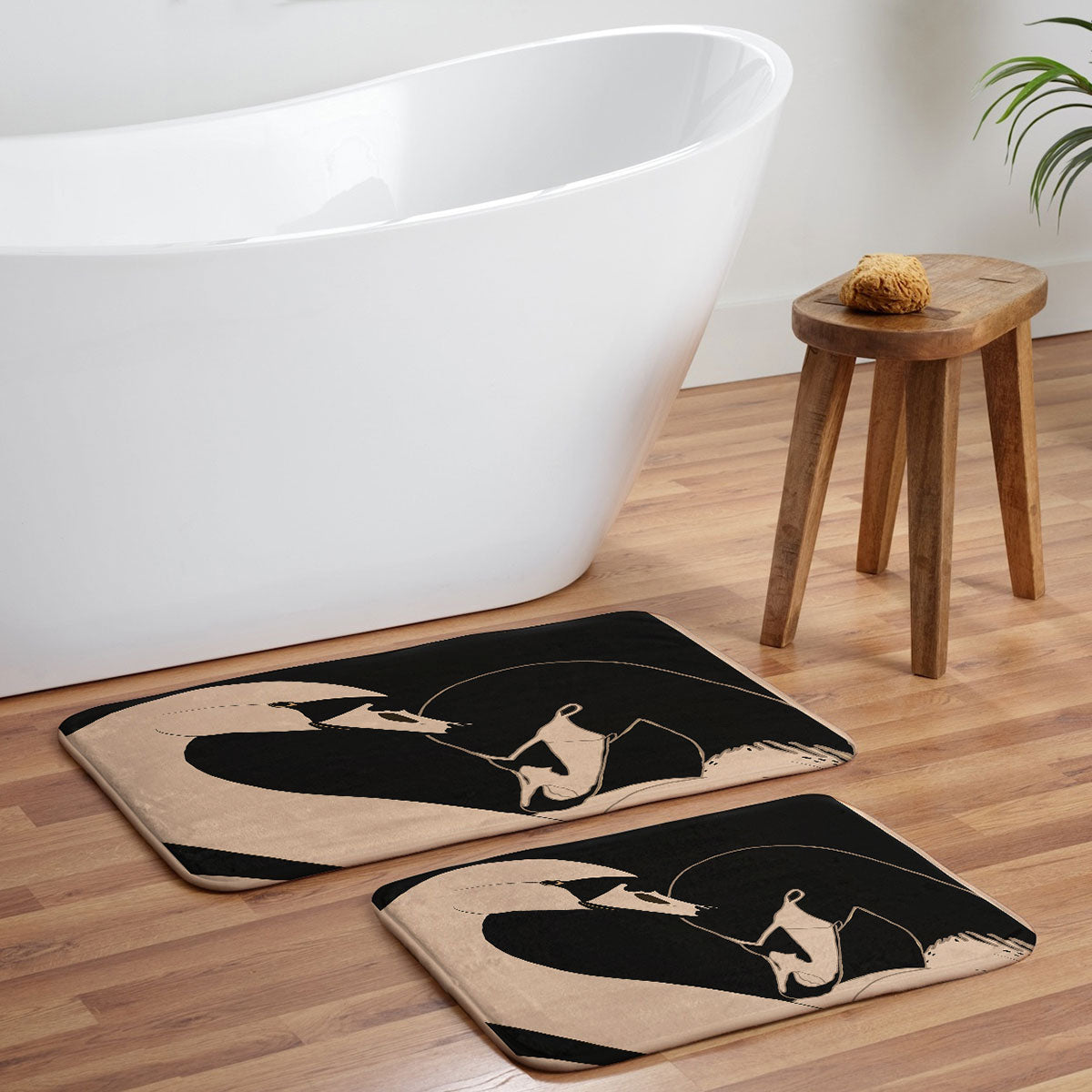 ThingDesign Two Swans I Memory Foam Bath Mat