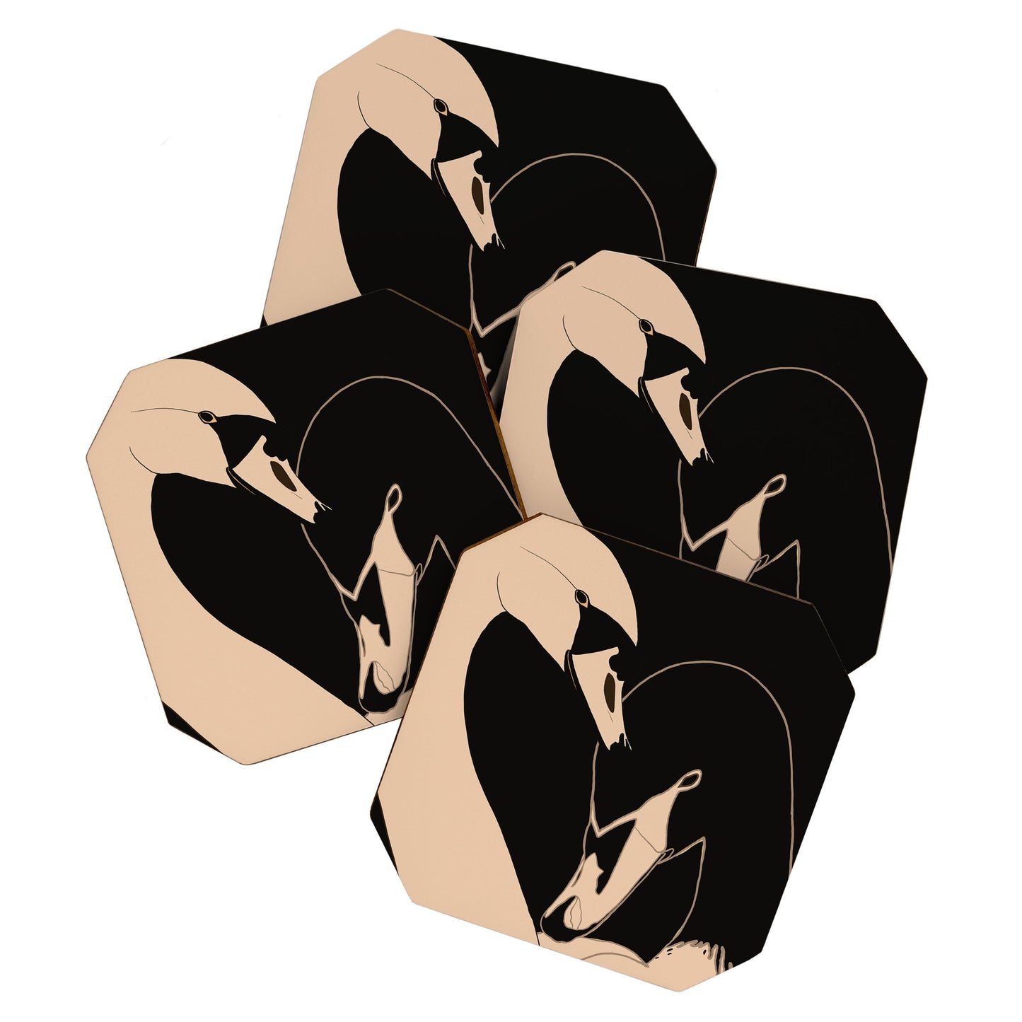 ThingDesign Two Swans I Coaster Set