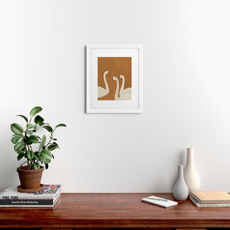 ThingDesign White Swans 2 Framed Art Print
