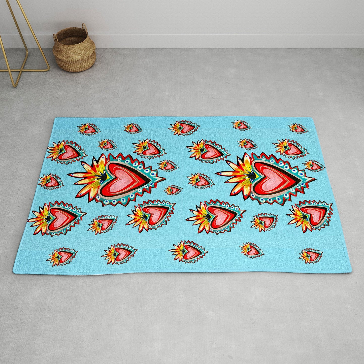 Tina Salazar Hearts in Blue Area Rug