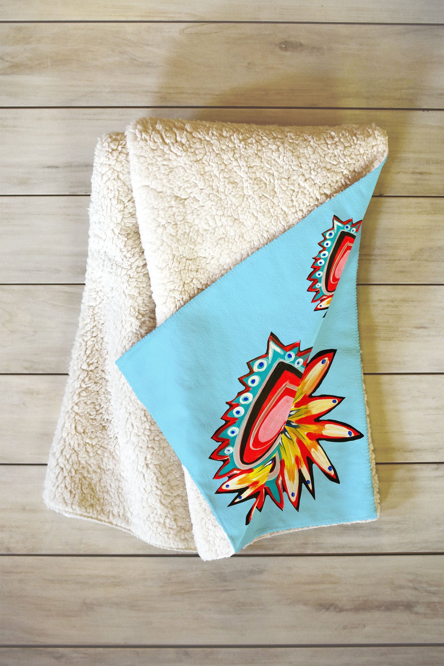 Tina Salazar Hearts in Blue Fleece Throw Blanket