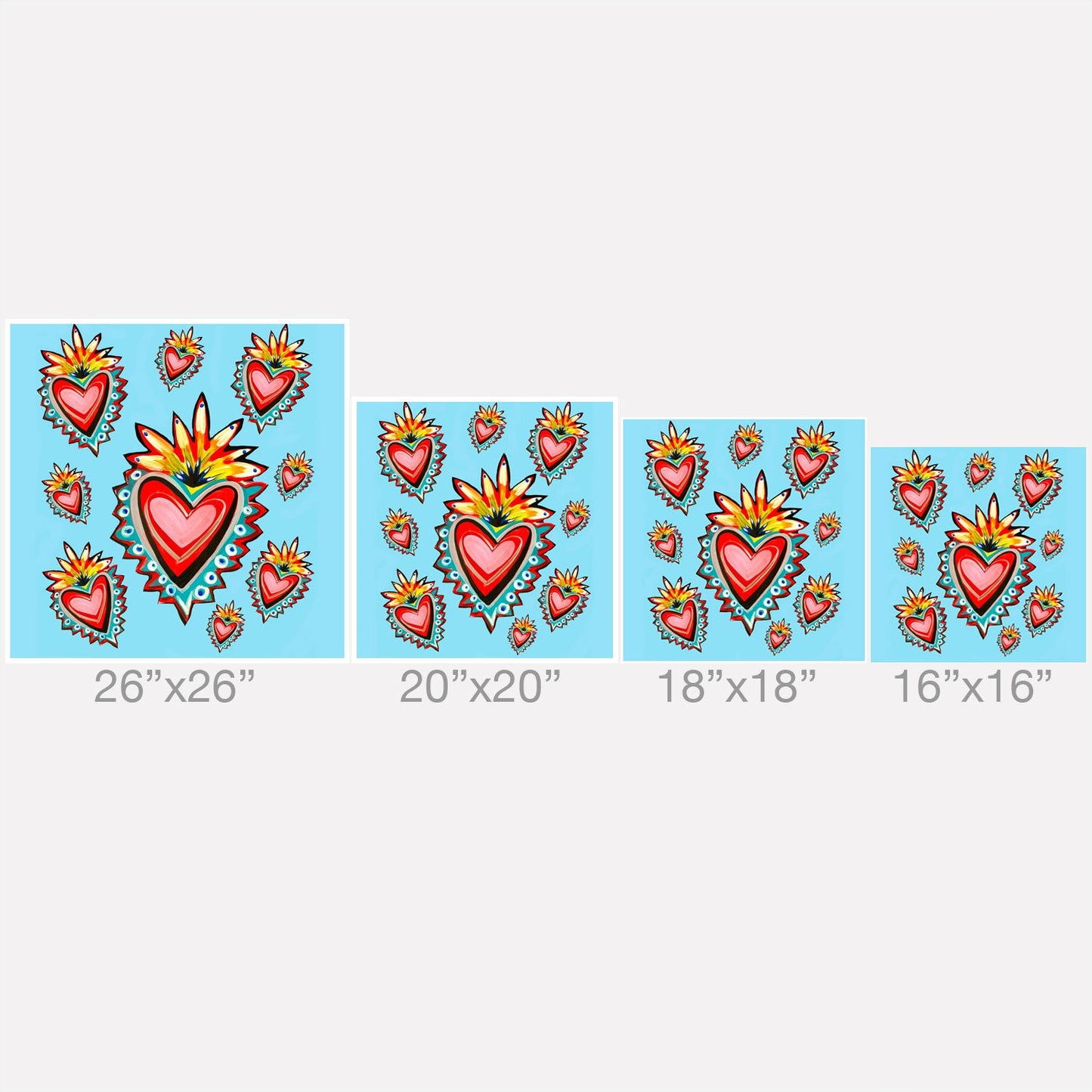 Tina Salazar Hearts in Blue Outdoor Throw Pillow