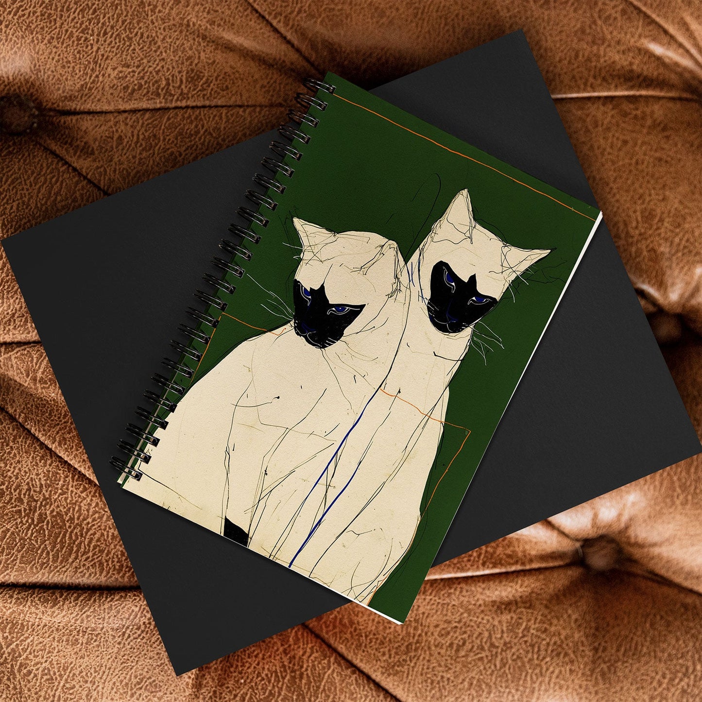 trajeado14 Siamese Cats Modern Art Spiral Notebook