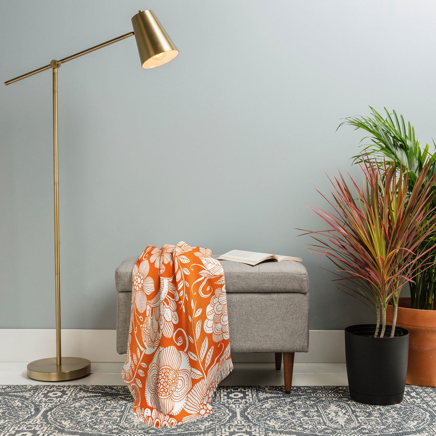 Valentina Ramos Lola in Orange Throw Blanket