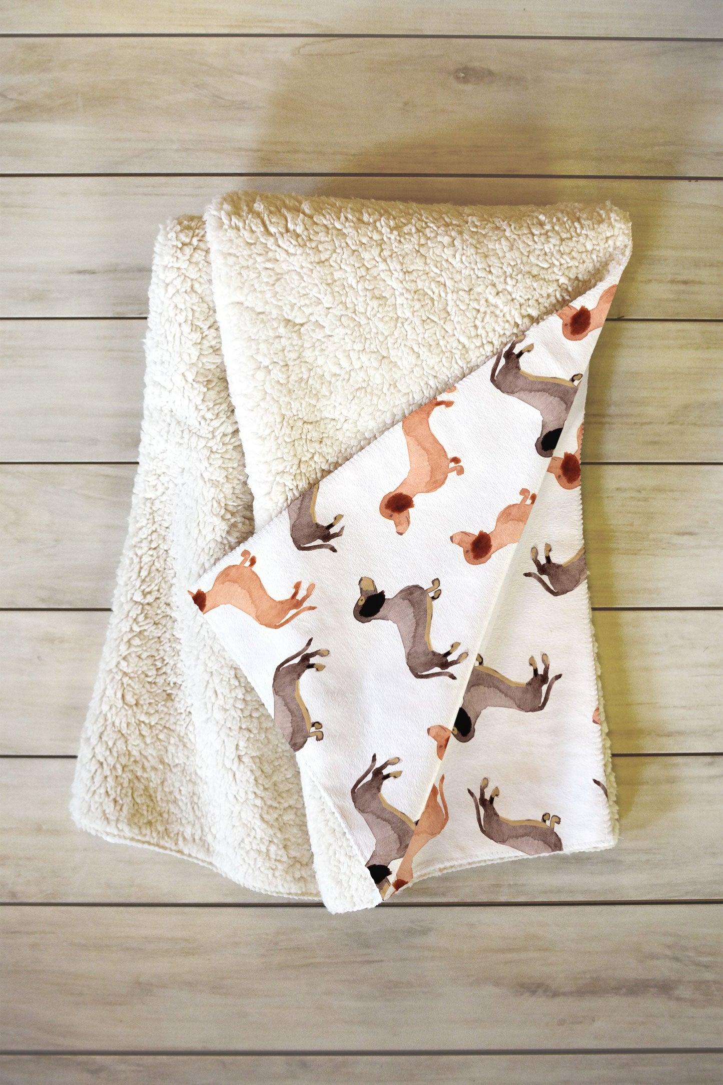 Wonder Forest Darling Dachshunds Fleece Throw Blanket
