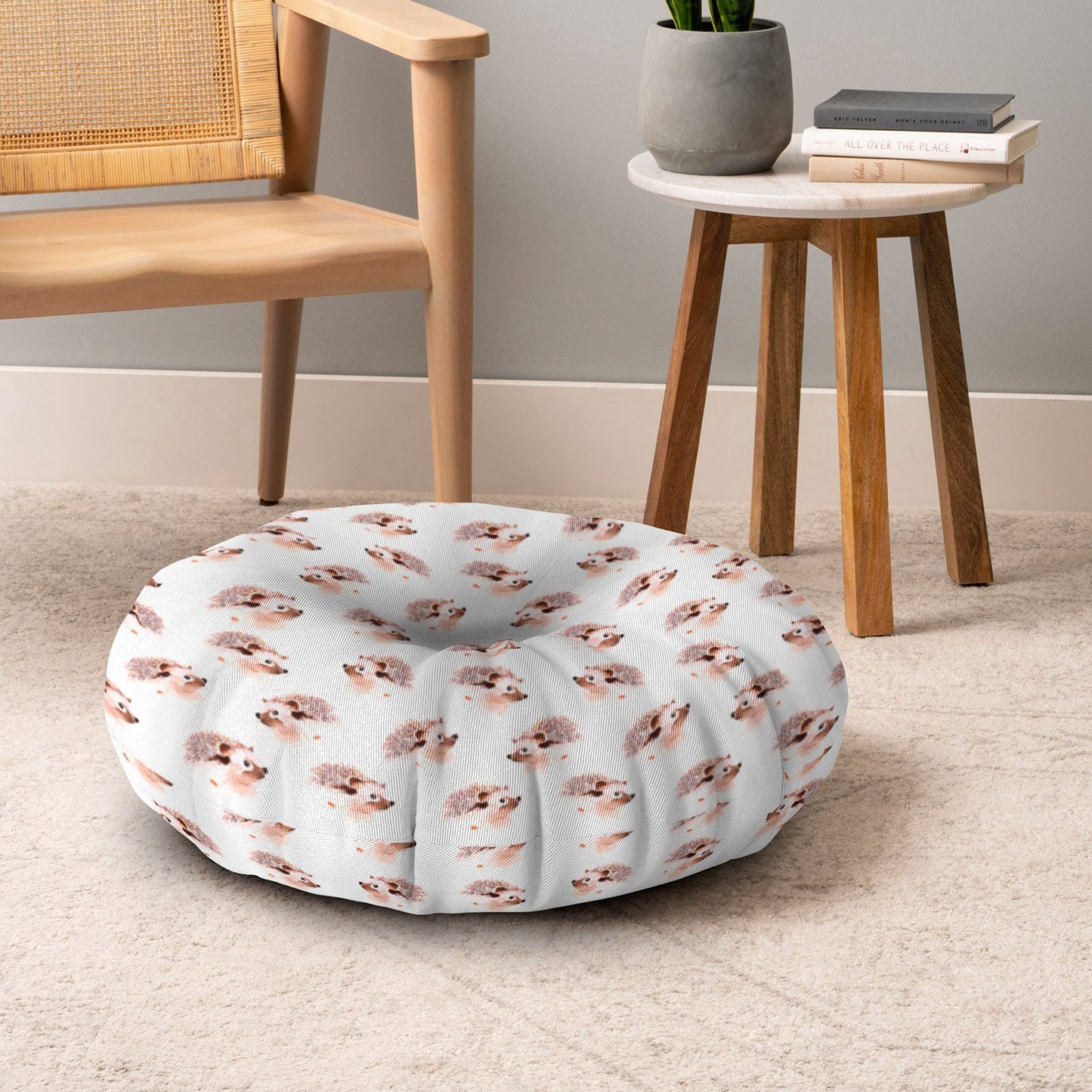 Wonder Forest Happy Hedgehog Floor Pillow Round