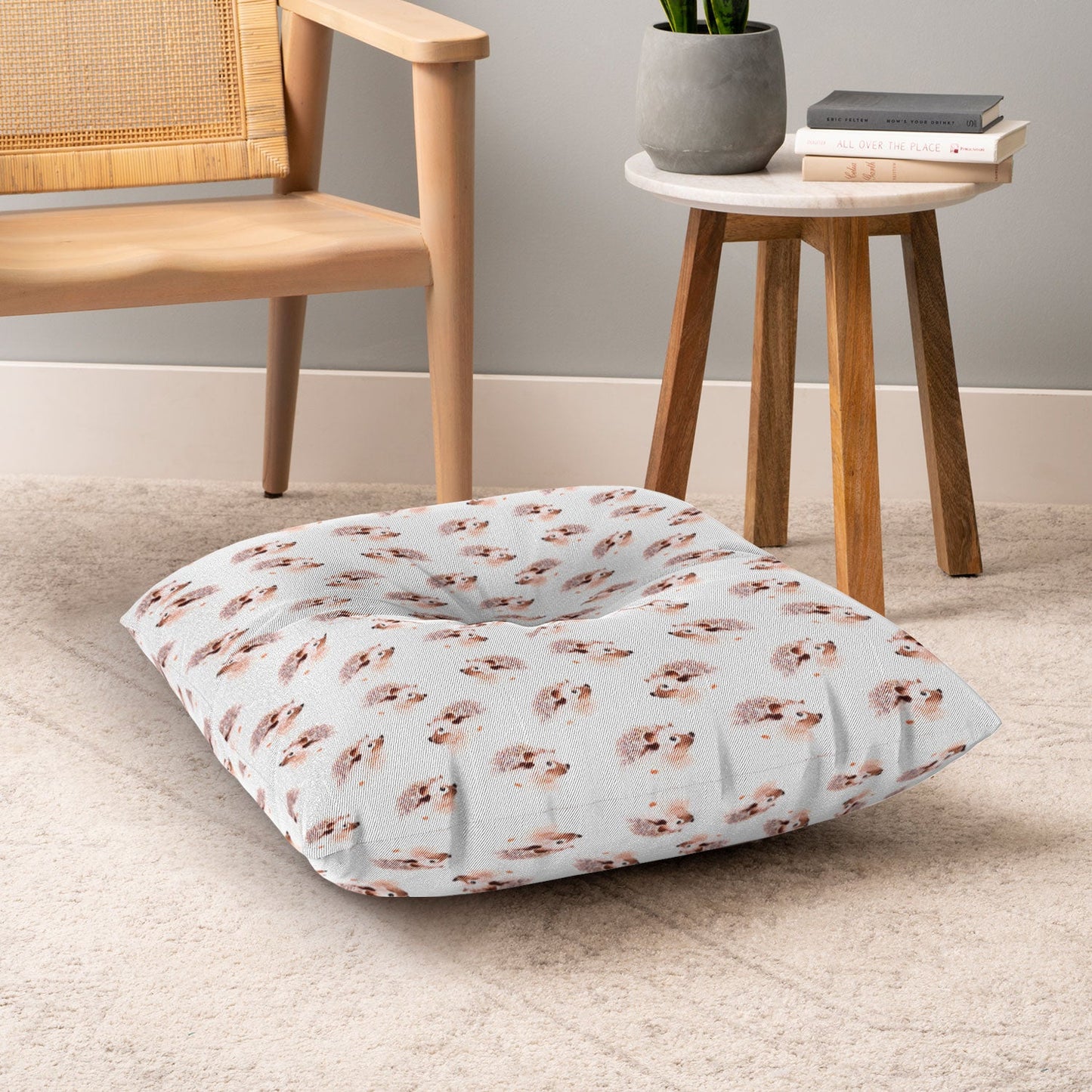 Wonder Forest Happy Hedgehog Floor Pillow Square