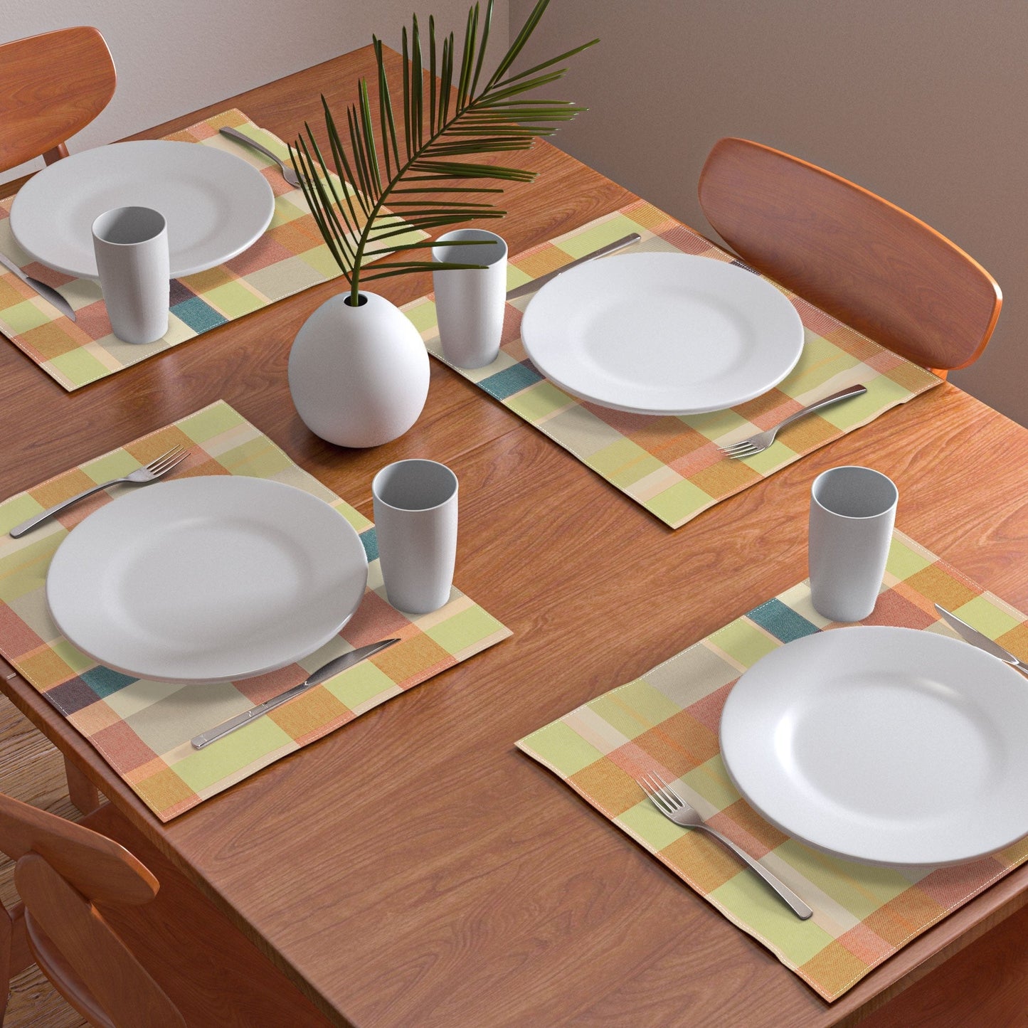 Marta Barragan Camarasa Retro Picnic Plaid Warm Tones Placemat