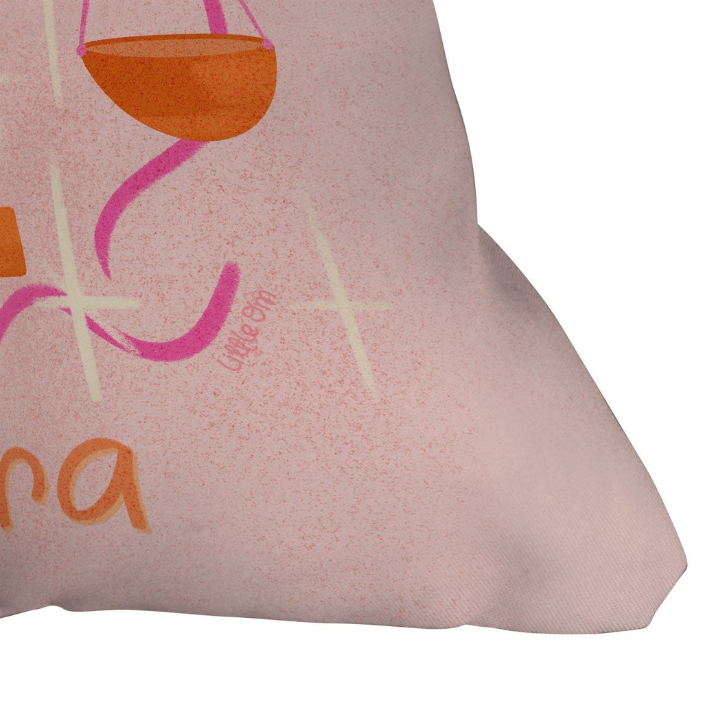 Little Om Zodiac Signs Libra Outdoor Throw Pillow