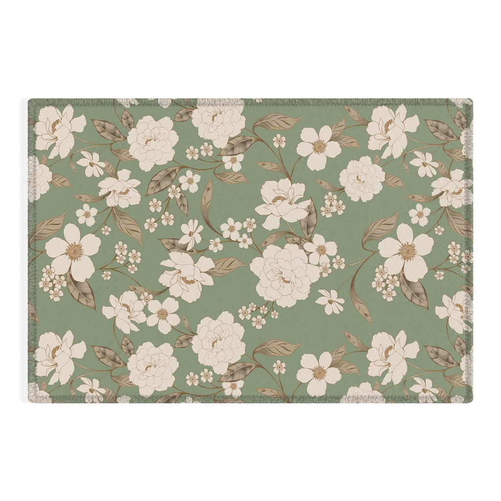 Gabriela Fuente Olive Floral Roberta Outdoor Rug