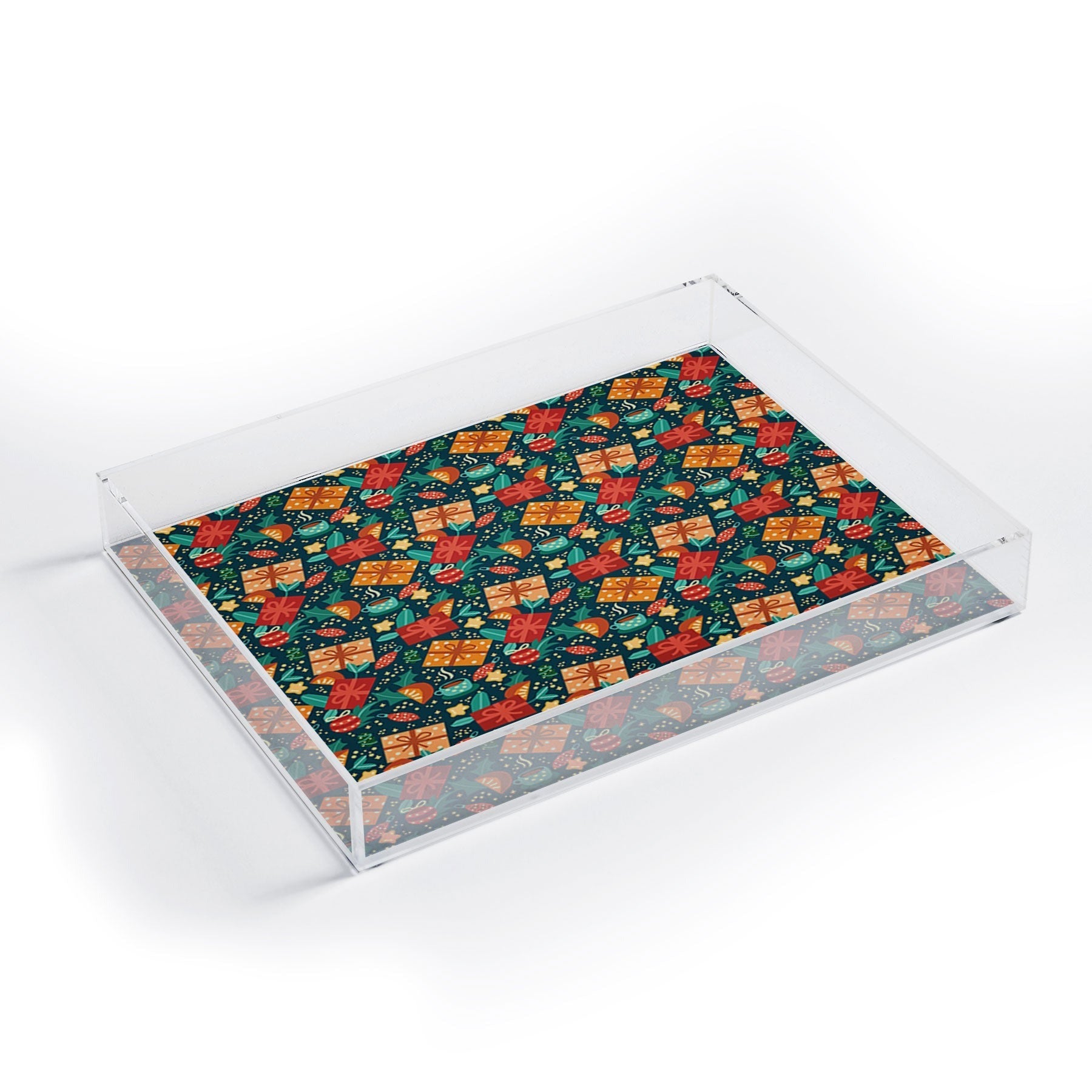 Valeria Frustaci Christmas pattern Acrylic Tray