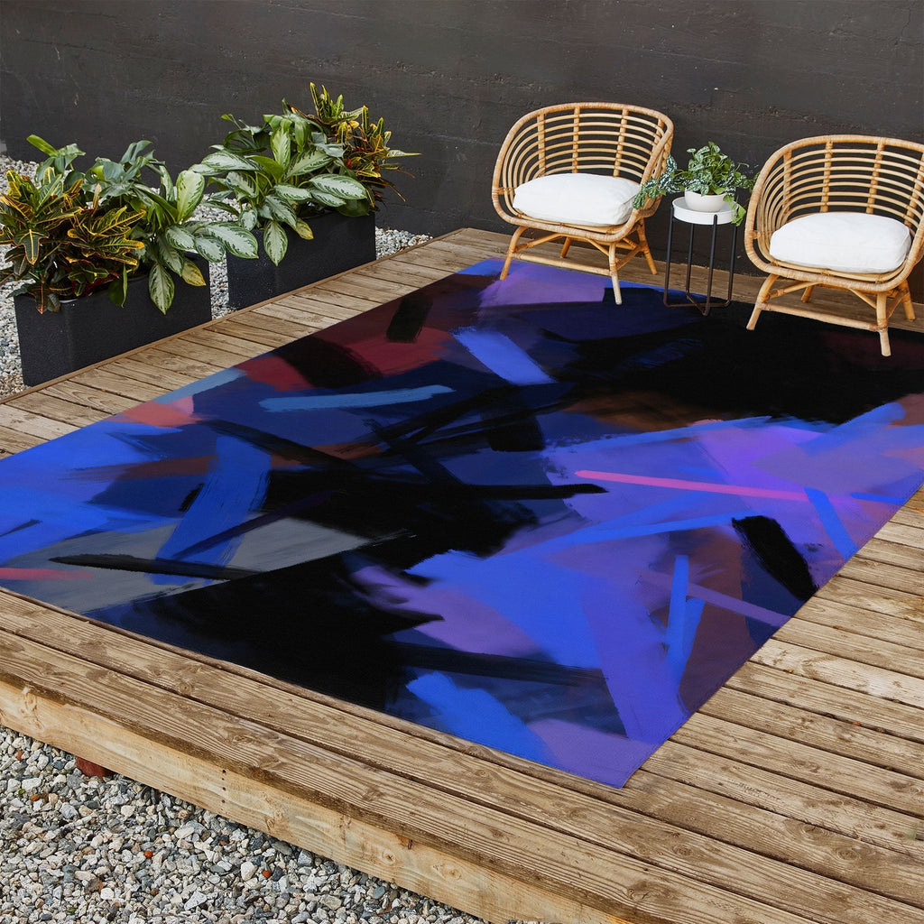 83 Oranges Midnight Sparks Outdoor Rug