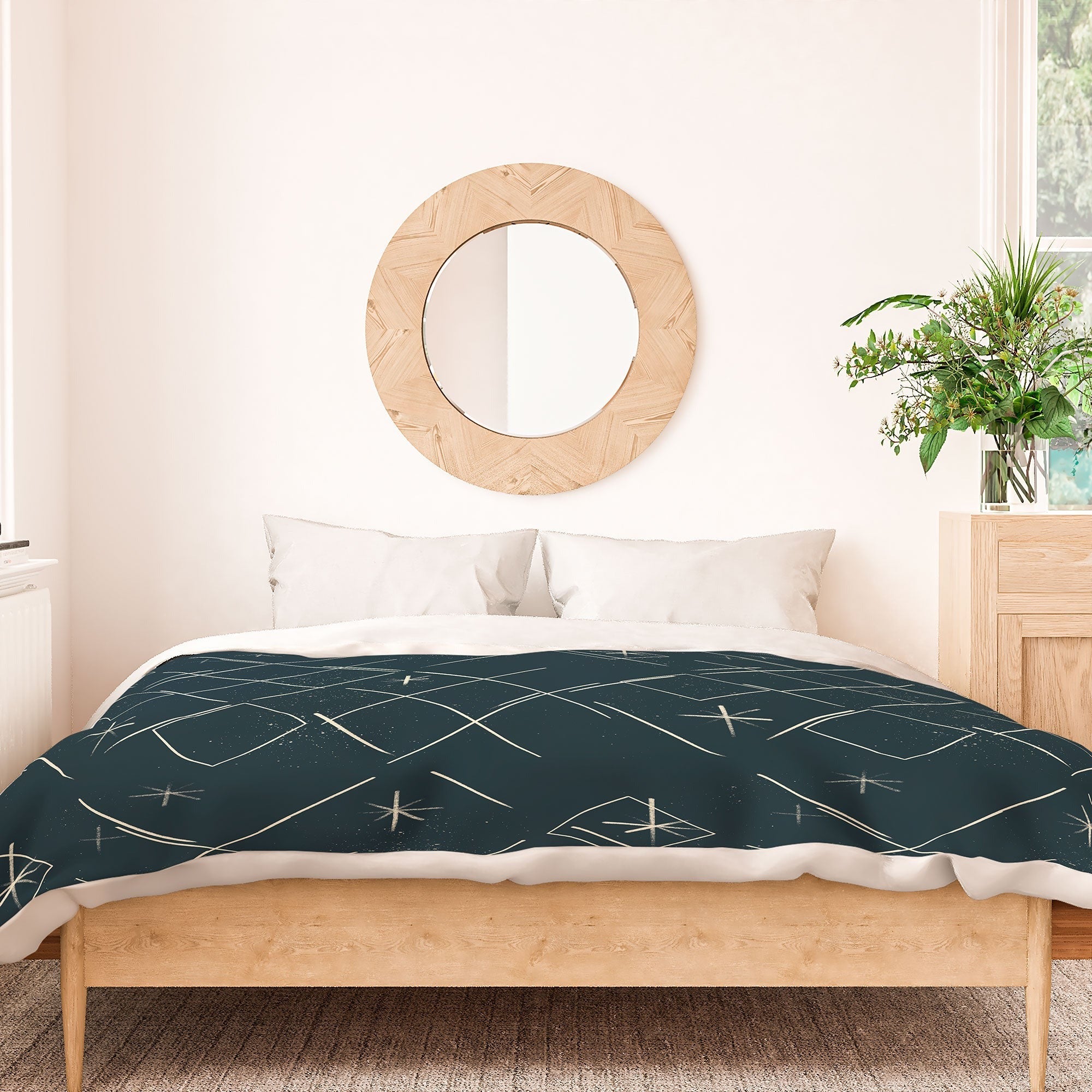 Little Om Starry Web navy Duvet Cover
