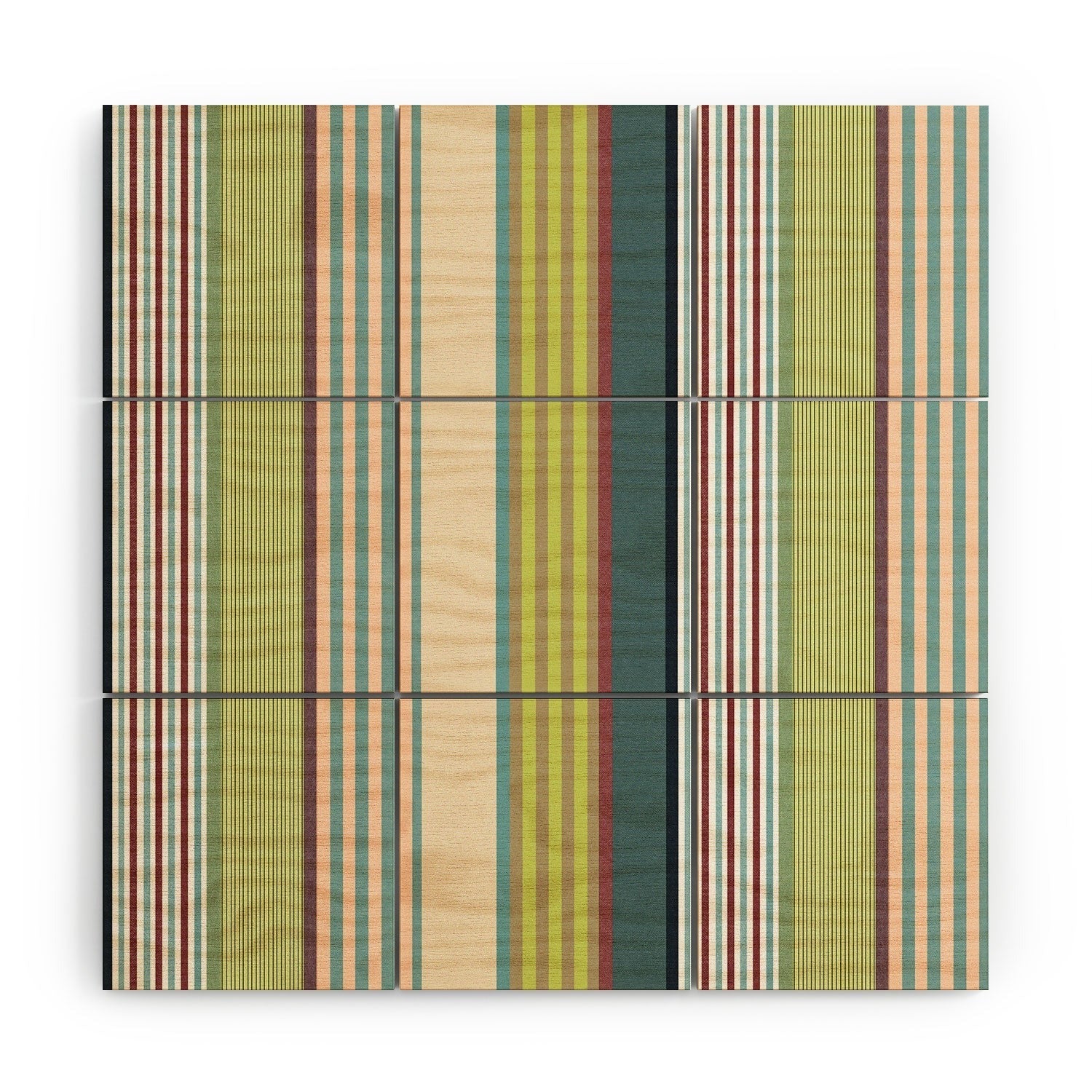 Marta Barragan Camarasa Colorful Stripe Delight Wood Wall Mural