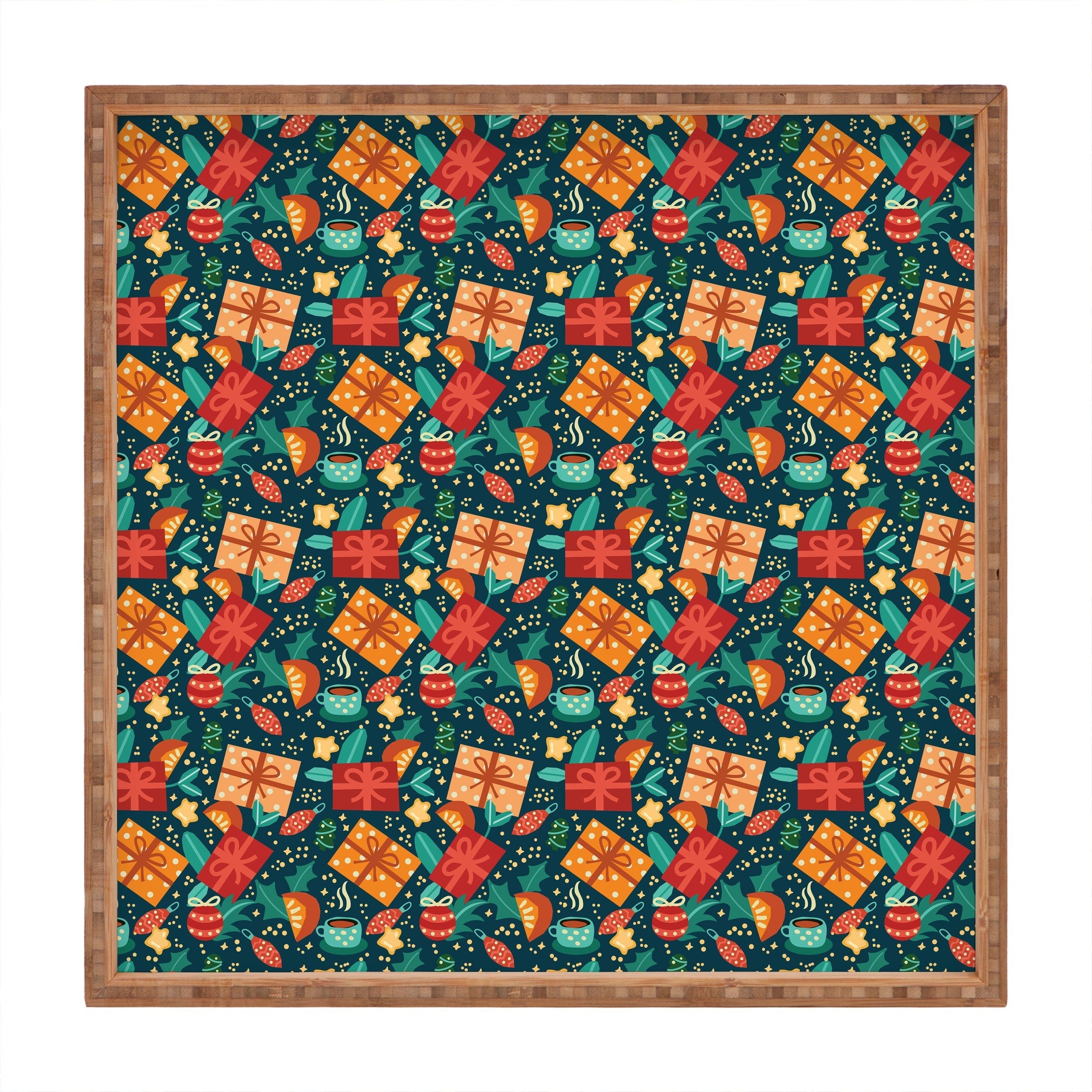 Valeria Frustaci Christmas pattern Square Tray