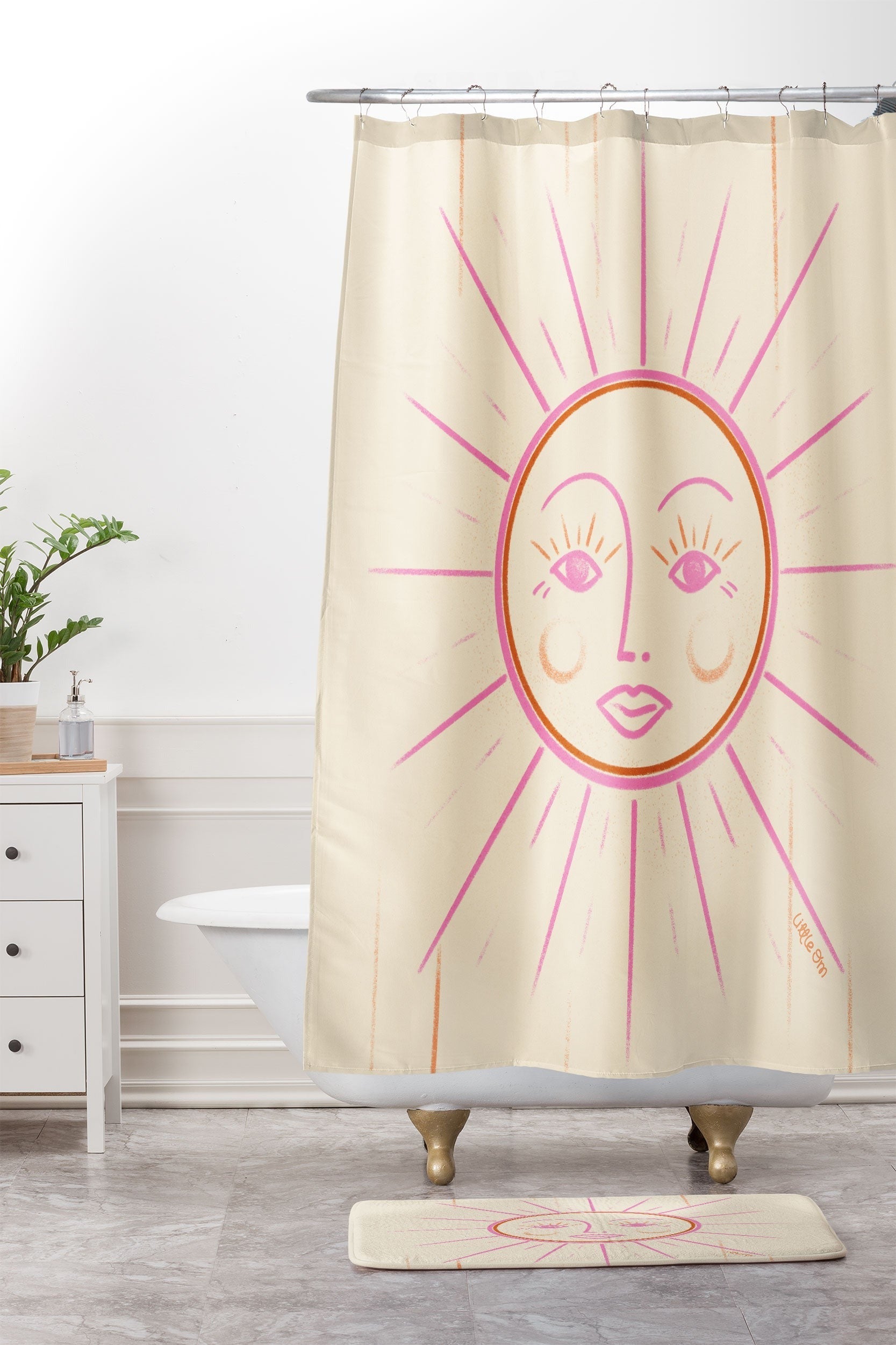 Little Om Celestial Sun cream Memory Foam Bath Mat