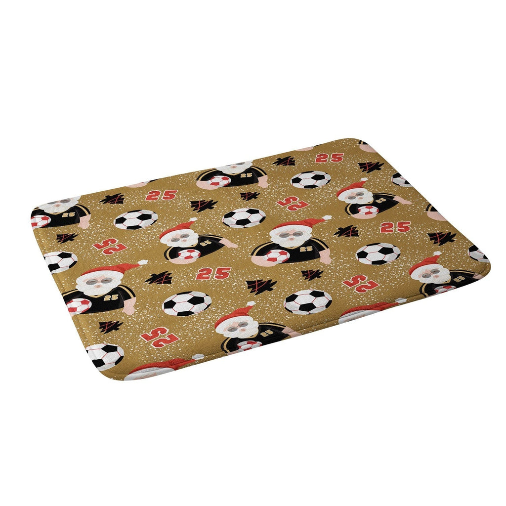 Design by Spark Sporty Soccer Santa Holiday Memory Foam Bath Mat