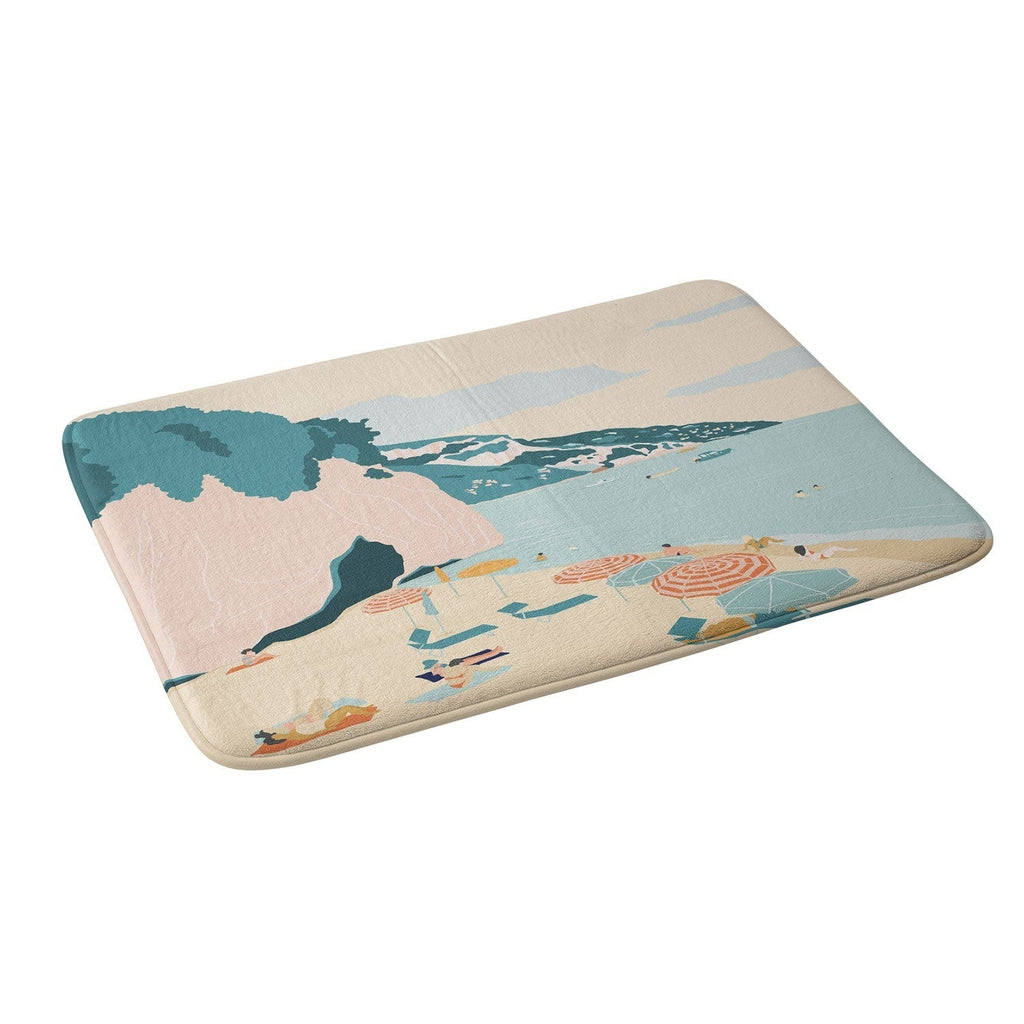 Valeria Frustaci Beach of Positano in Italy Memory Foam Bath Mat