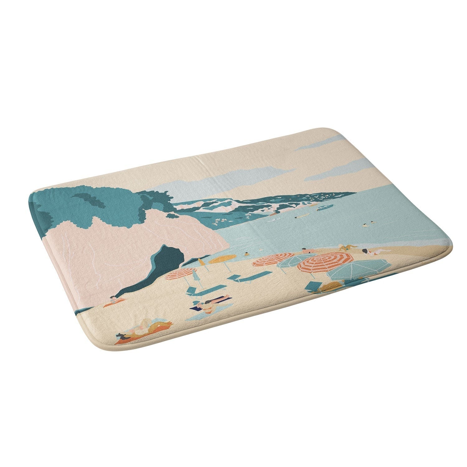 Valeria Frustaci Beach of Positano in Italy Memory Foam Bath Mat