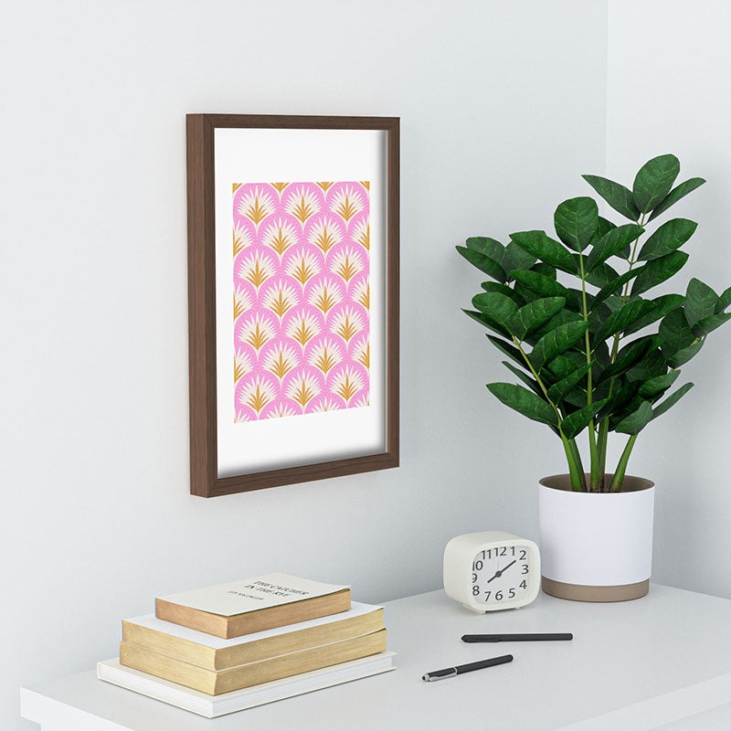 Jennifer Labre Pink Palmetto Recessed Framing Rectangle