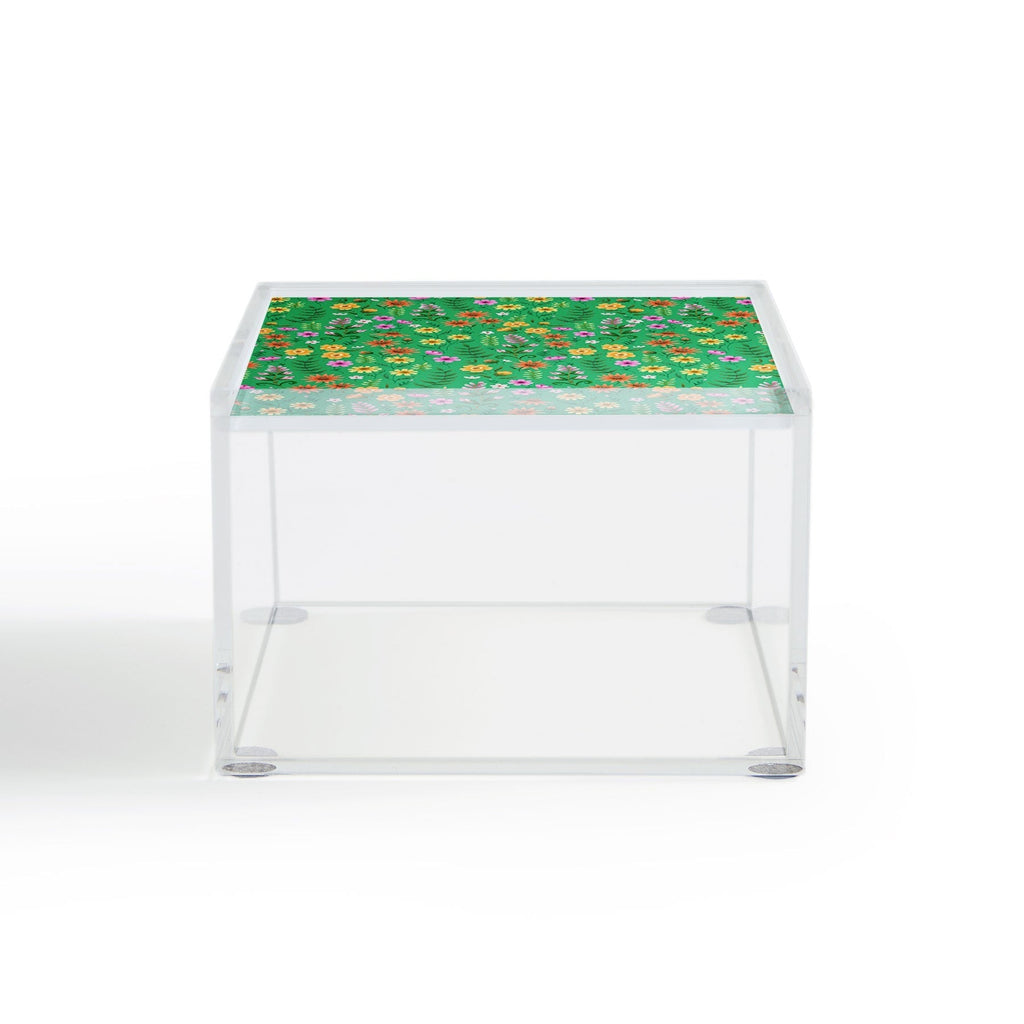 Pimlada Phuapradit Ditsy Spring Floral Green Acrylic Box