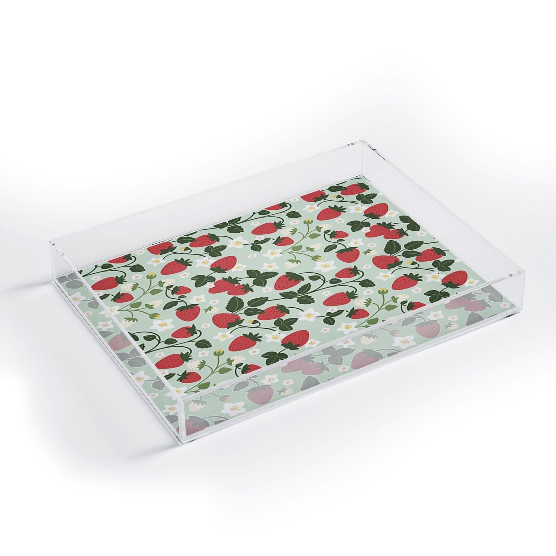 Design by Spark Strawberry Florals Fields Acrylic Tray