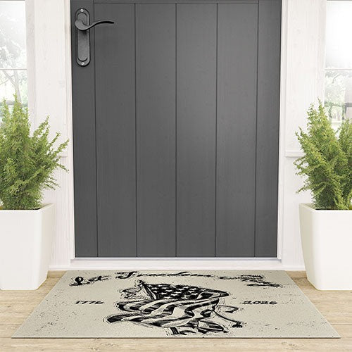 DENY Designs Let Freedom Ring Block Welcome Mat