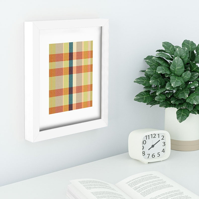 Marta Barragan Camarasa Retro Picnic Plaid Warm Tones Recessed Framing Rectangle