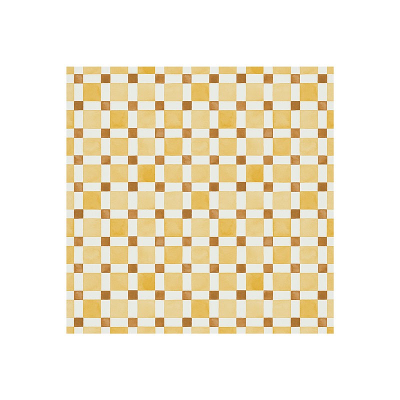 Ninola Design Everyday Artifact Checker Mosaic Tiles Geometry Yellow Art Print